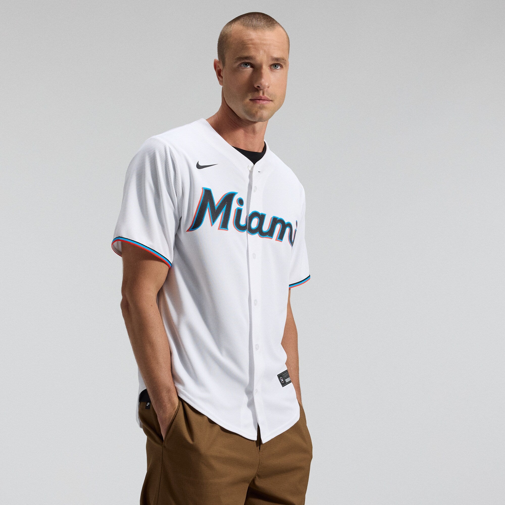 Miami Marlins Home Replica Team Jersey - White | Stitched Baseball Jersey TJS1167