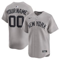 New York Yankees Away Limited Custom Jersey - Gray | Stitched Baseball Jersey TJS1212