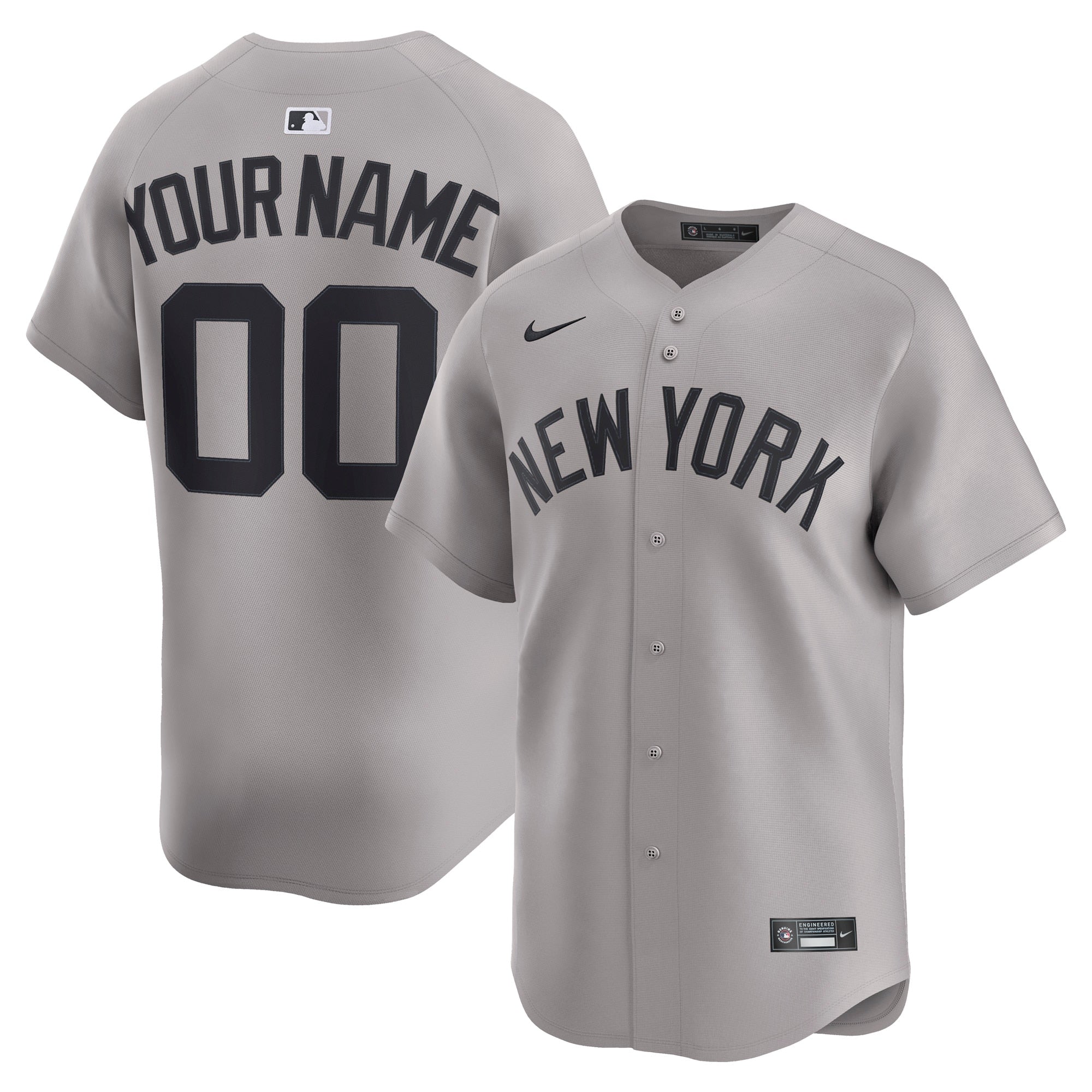 New York Yankees Away Limited Custom Jersey - Gray | Stitched Baseball Jersey TJS1212