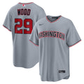 James Wood Washington Nationals Road Replica Jersey - Gray | Stitched Baseball Jersey TJS1191