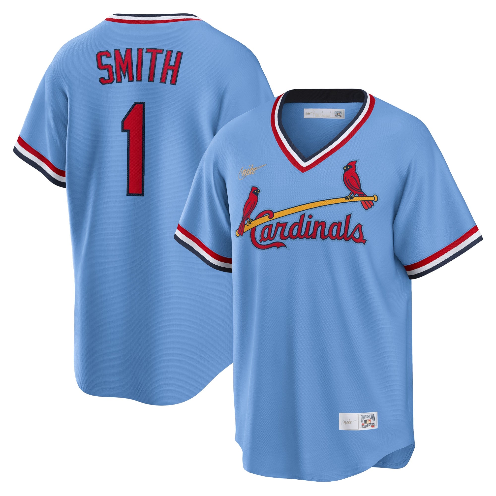 Ozzie Smith St. Louis Cardinals Road Cooperstown Collection Player Jersey - Light Blue | Stitched Baseball Jersey TJS1171
