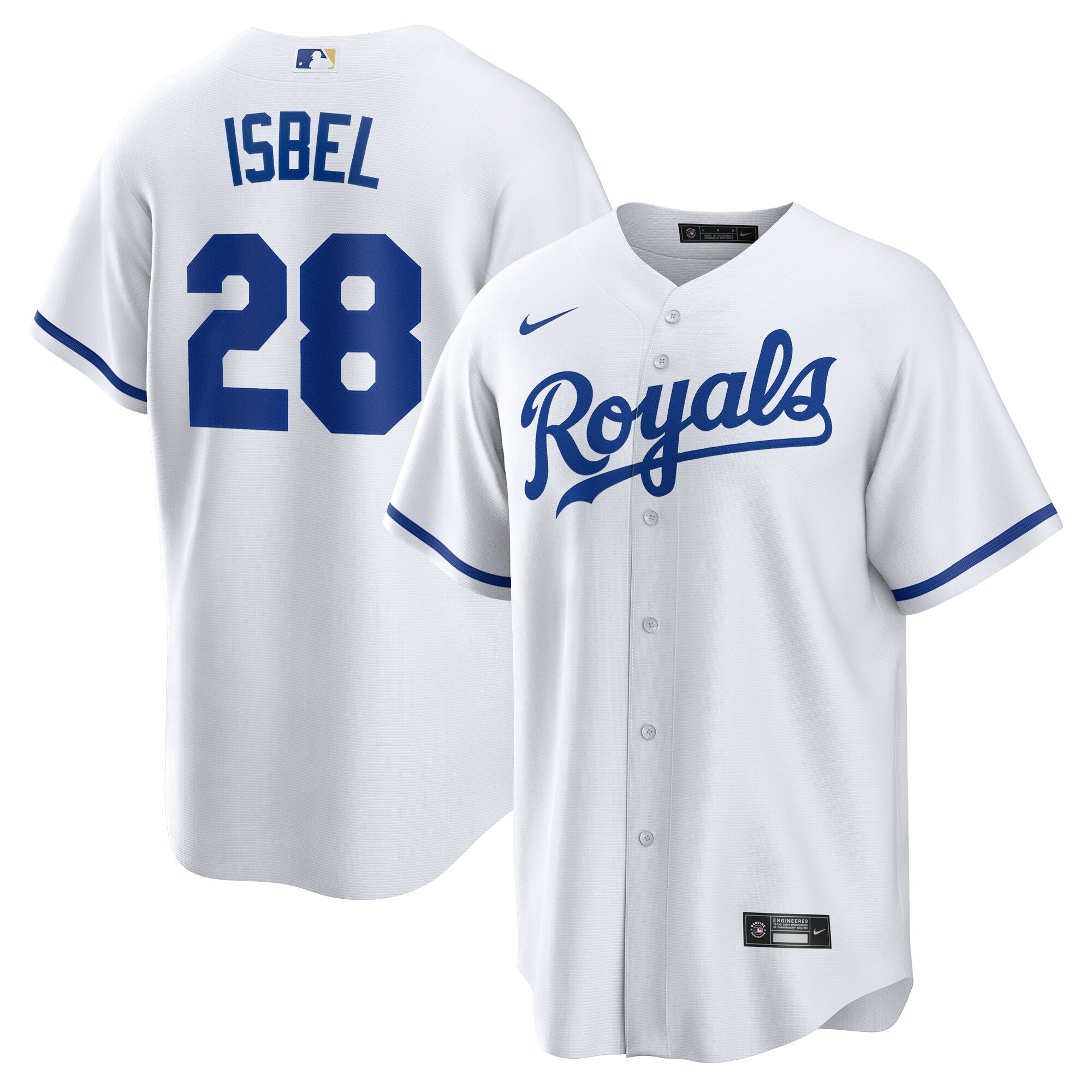 Kyle Isbel Kansas City Royals Home Replica Jersey - White | Stitched Baseball Jersey TJS1202