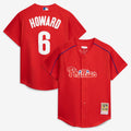 Ryan Howard Philadelphia Phillies M & N Cooperstown Collection Batting Practice Jersey � Red | Stitched Baseball Jersey TJS1195