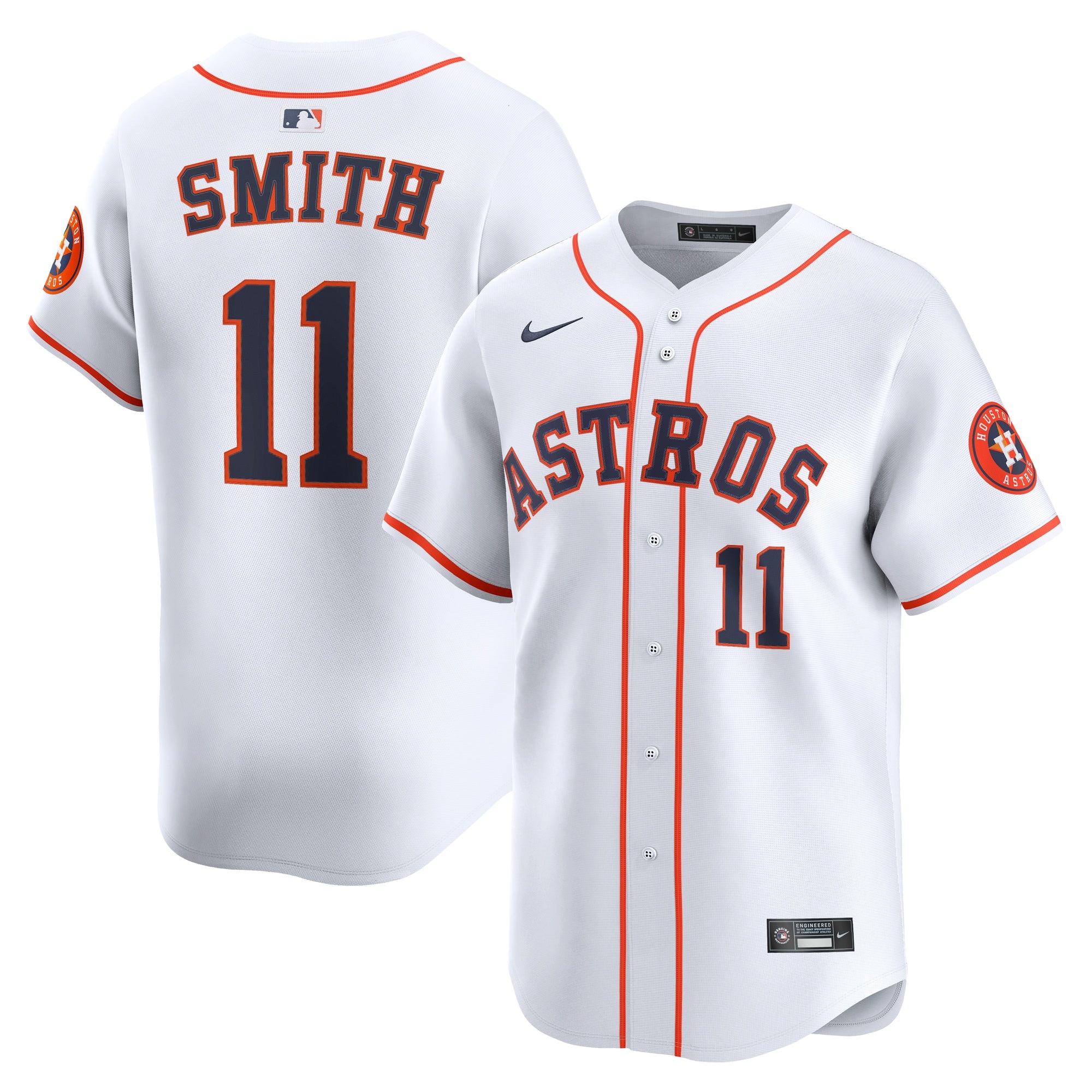 Cam Smith #11 Houston Astros Home Limited Player Jersey - White | Stitched Baseball Jersey TJS1215