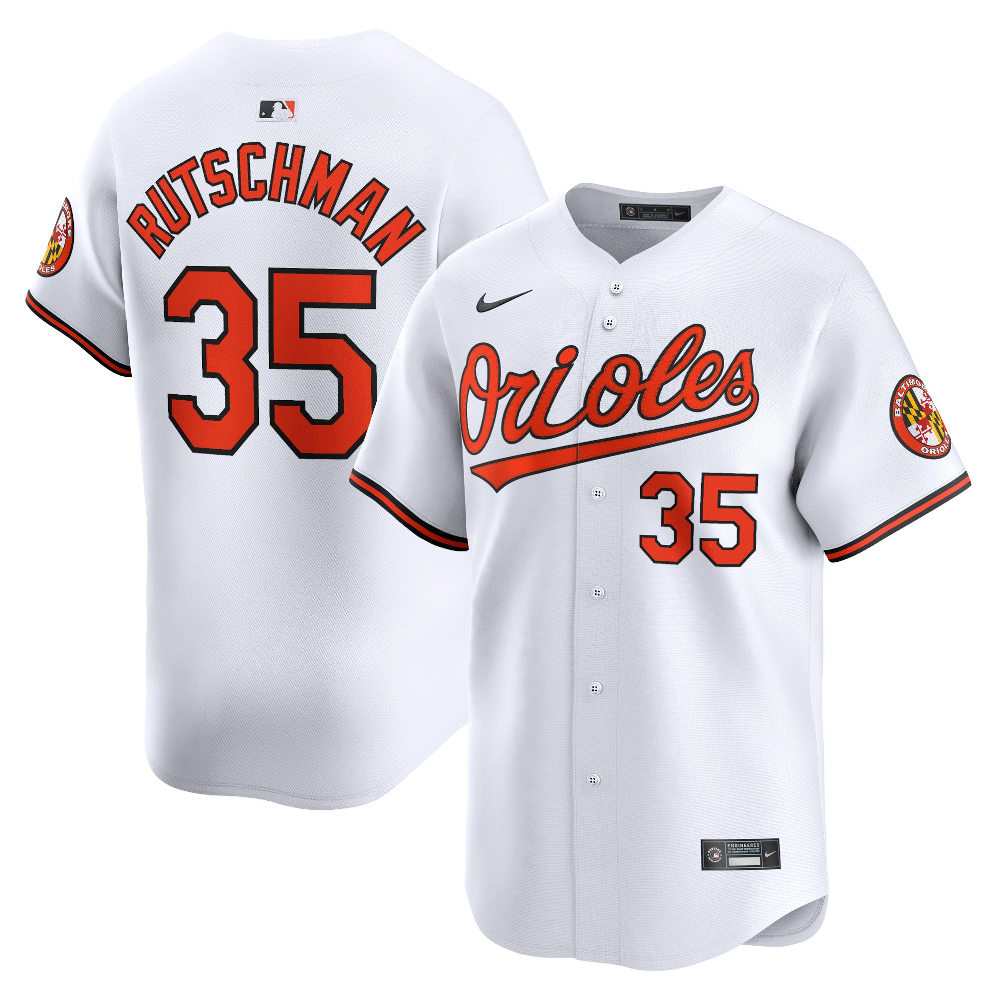 Adley Rutschman Baltimore Orioles Home Limited Player Jersey - White | Stitched Baseball Jersey TJS1139