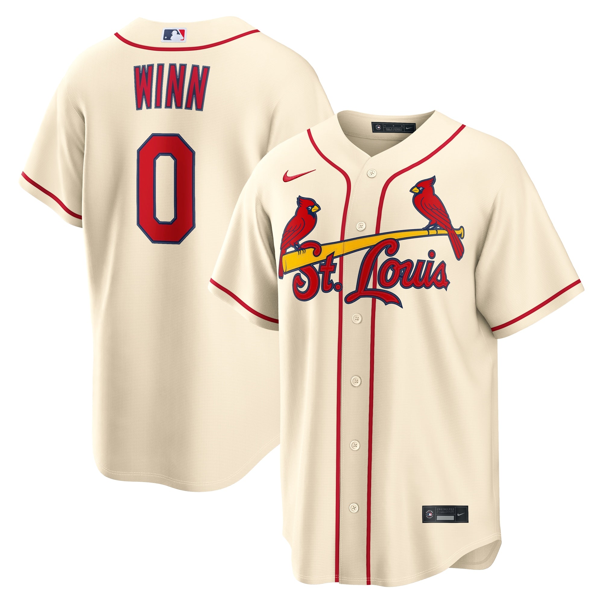 Masyn Winn St. Louis Cardinals Alternate Replica Jersey - Cream | Stitched Baseball Jersey TJS1252