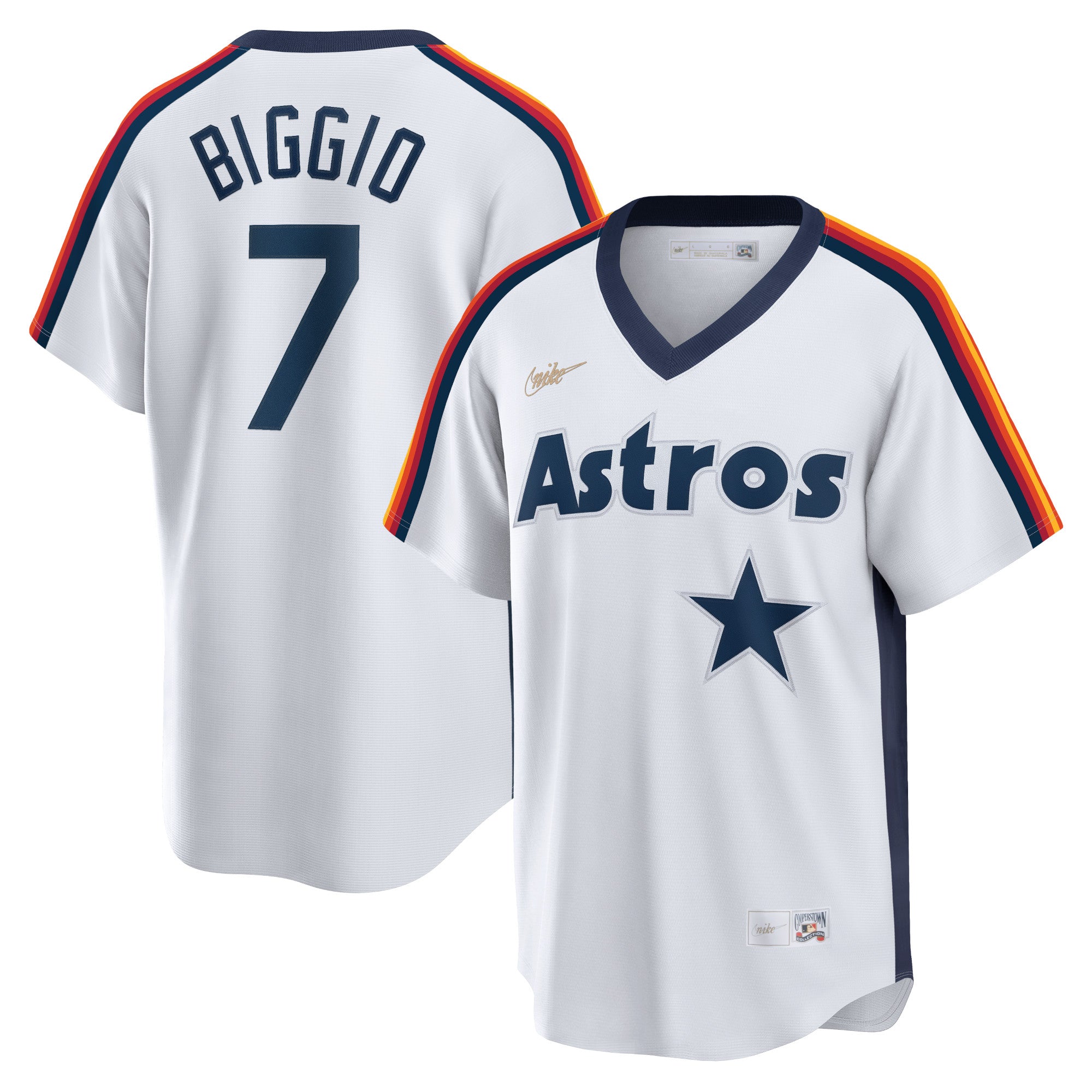 Craig Biggio Houston Astros Home Cooperstown Collection Logo Player Jersey - White | Stitched Baseball Jersey TJS1227