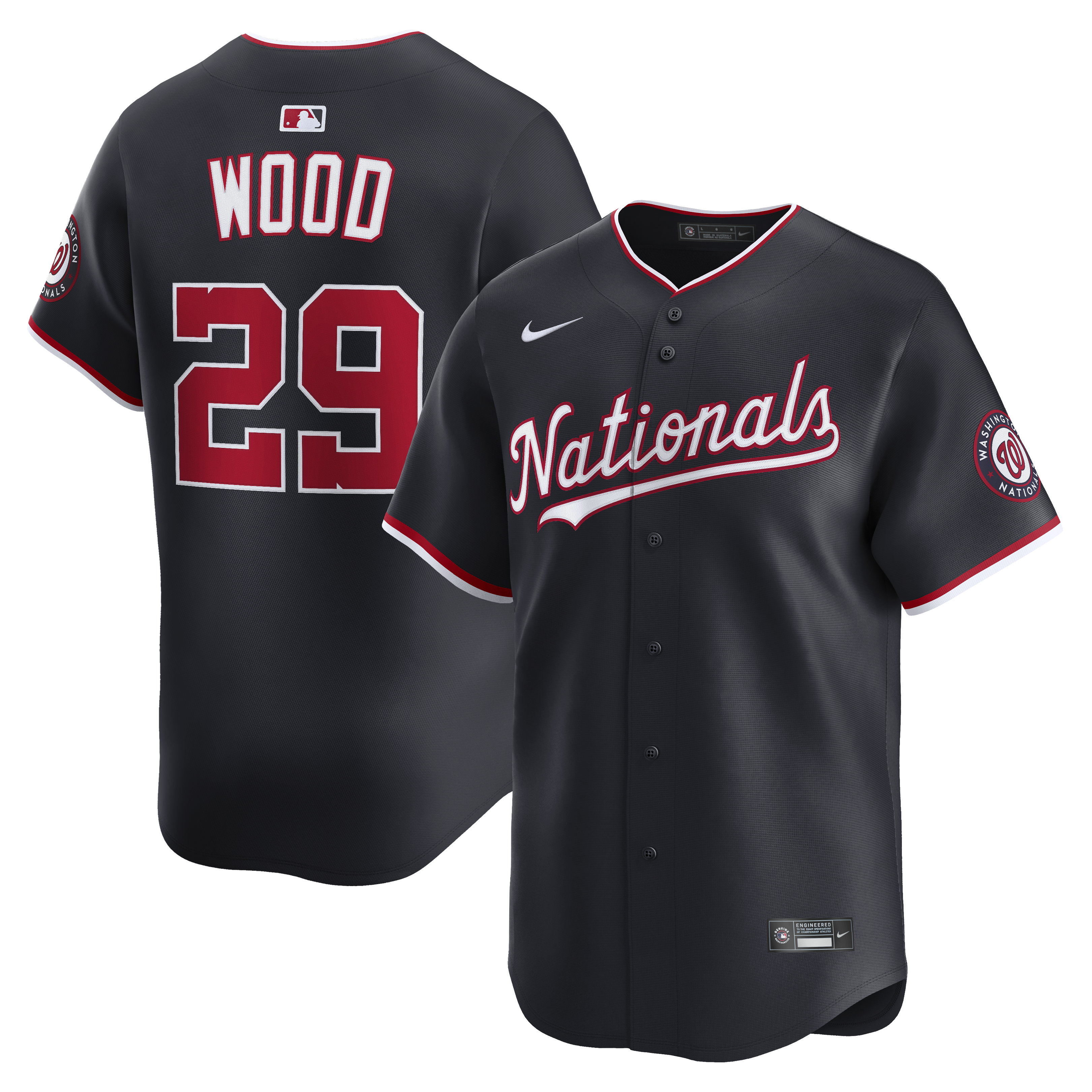 James Wood Washington Nationals Alternate Limited Player Jersey - Navy | Stitched Baseball Jersey TJS1297