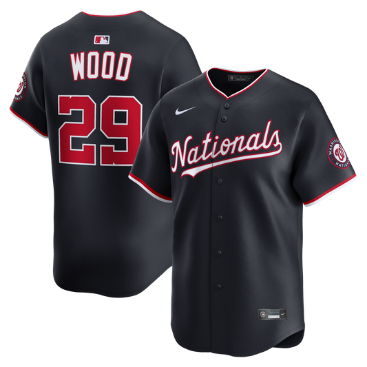 James Wood Washington Nationals Alternate Limited Player Jersey - Navy | Stitched Baseball Jersey TJS1297