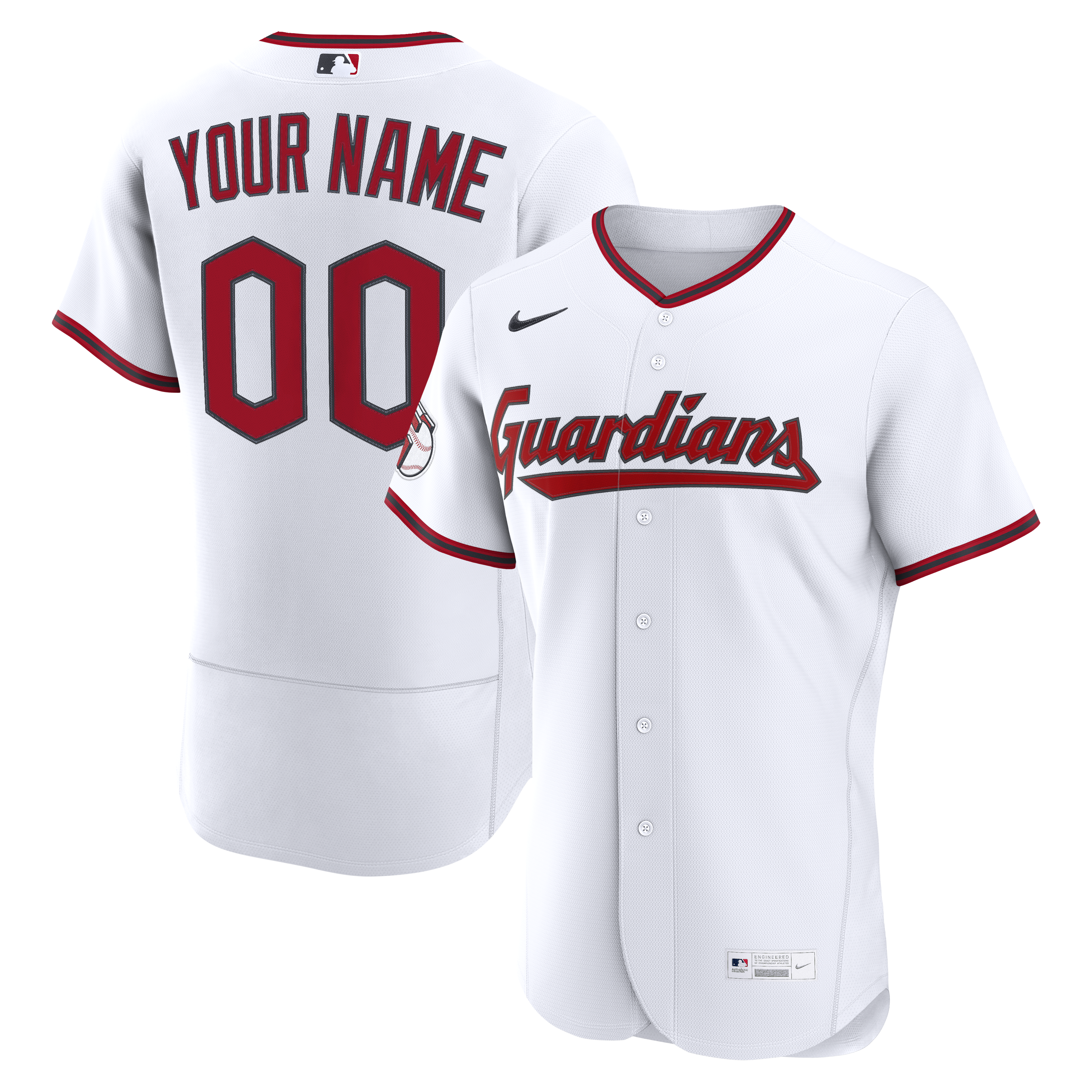 Cleveland Guardians Home Custom Jersey - White | Stitched Baseball Jersey TJS1207