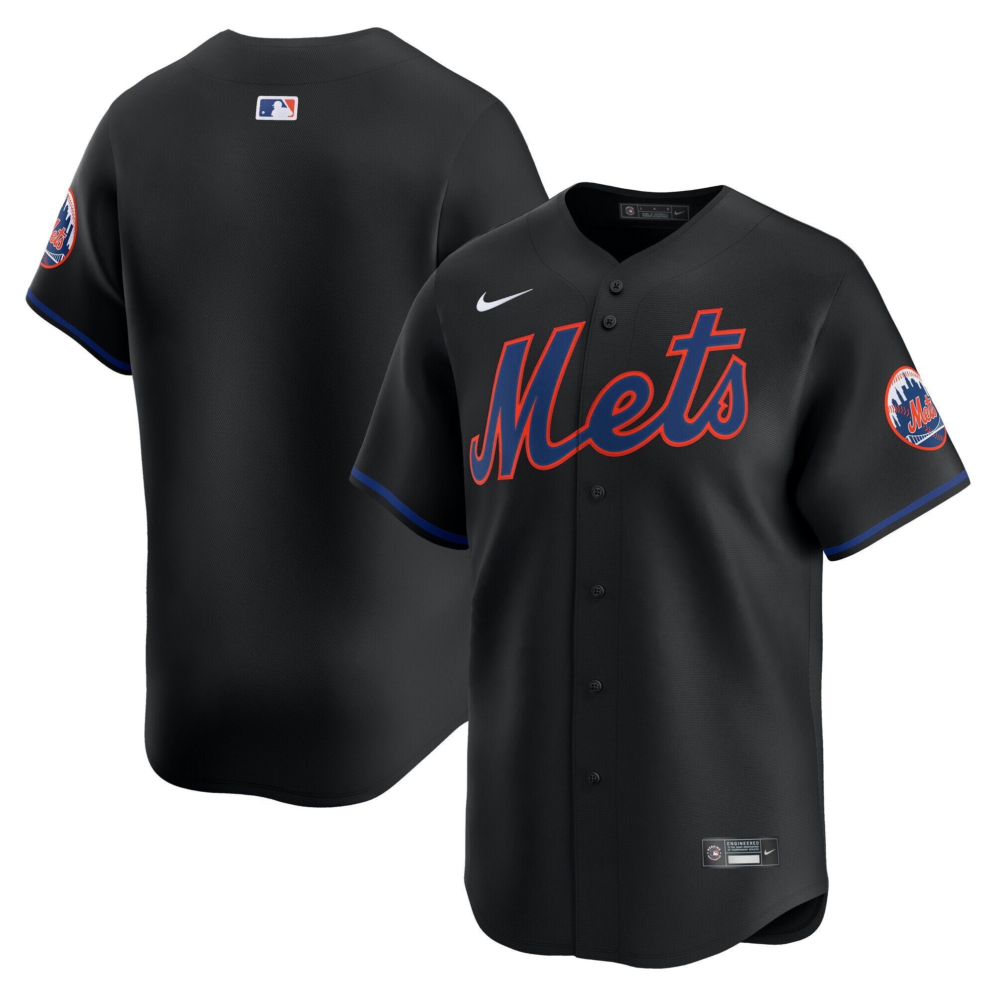 New York Mets Alternate Limited Jersey - Black | Stitched Baseball Jersey TJS1226