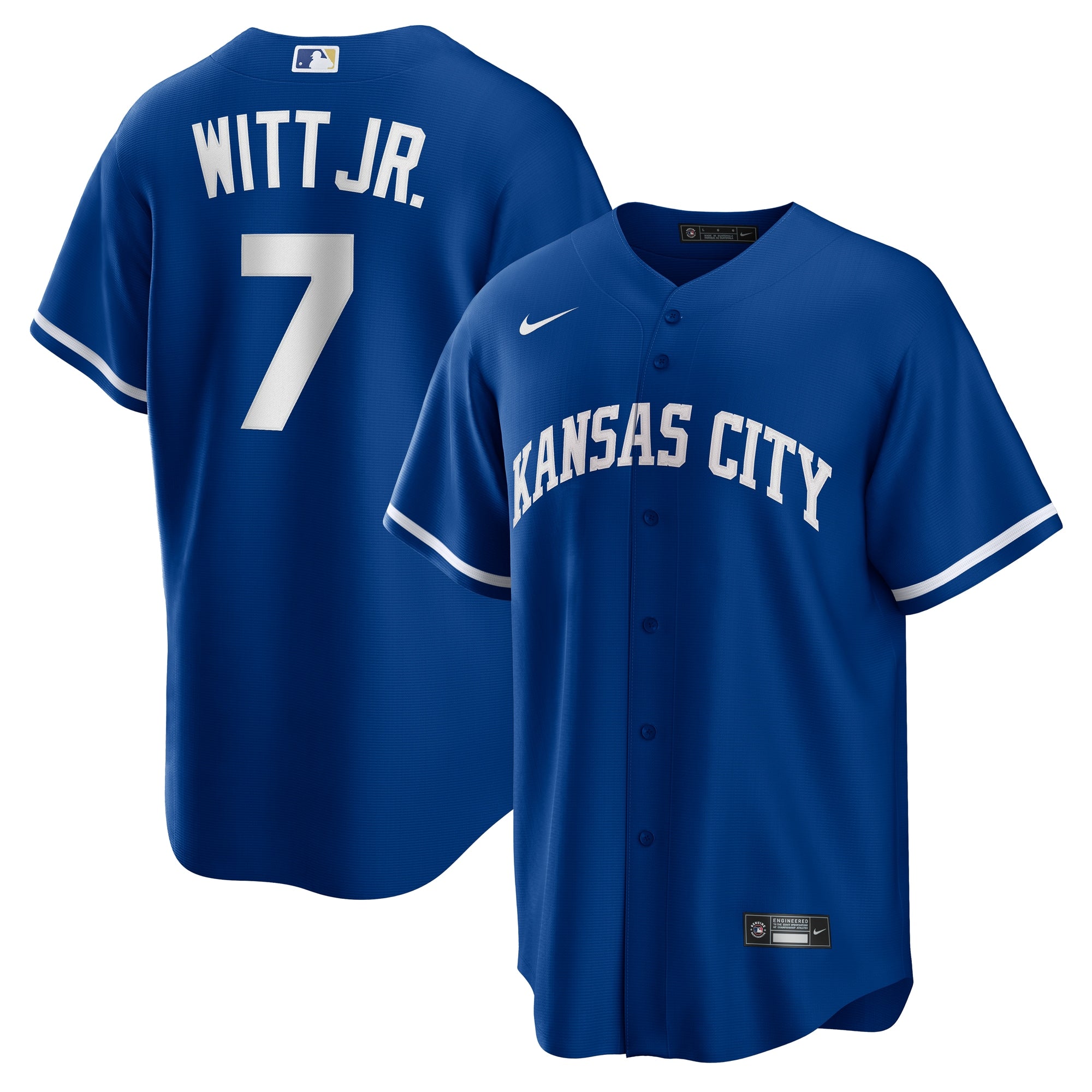 Bobby Witt Jr. Kansas City Royals Alternate 2 Replica Jersey - Rush Blue | Stitched Baseball Jersey TJS1122