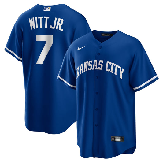 Bobby Witt Jr. Kansas City Royals Alternate 2 Replica Jersey - Rush Blue | Stitched Baseball Jersey TJS1122