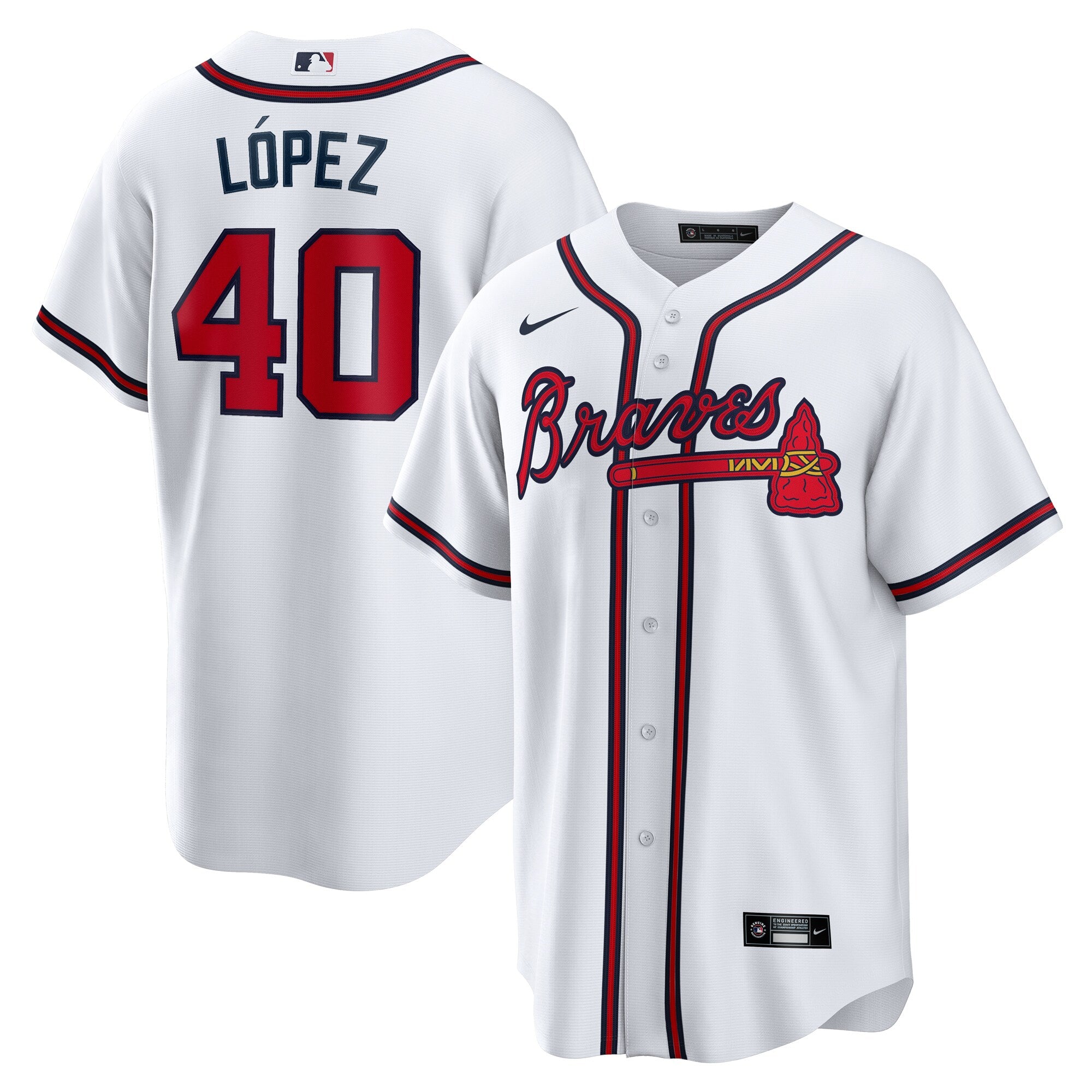 Reynaldo Lopez Atlanta Braves Home Replica Jersey - White | Stitched Baseball Jersey TJS1135