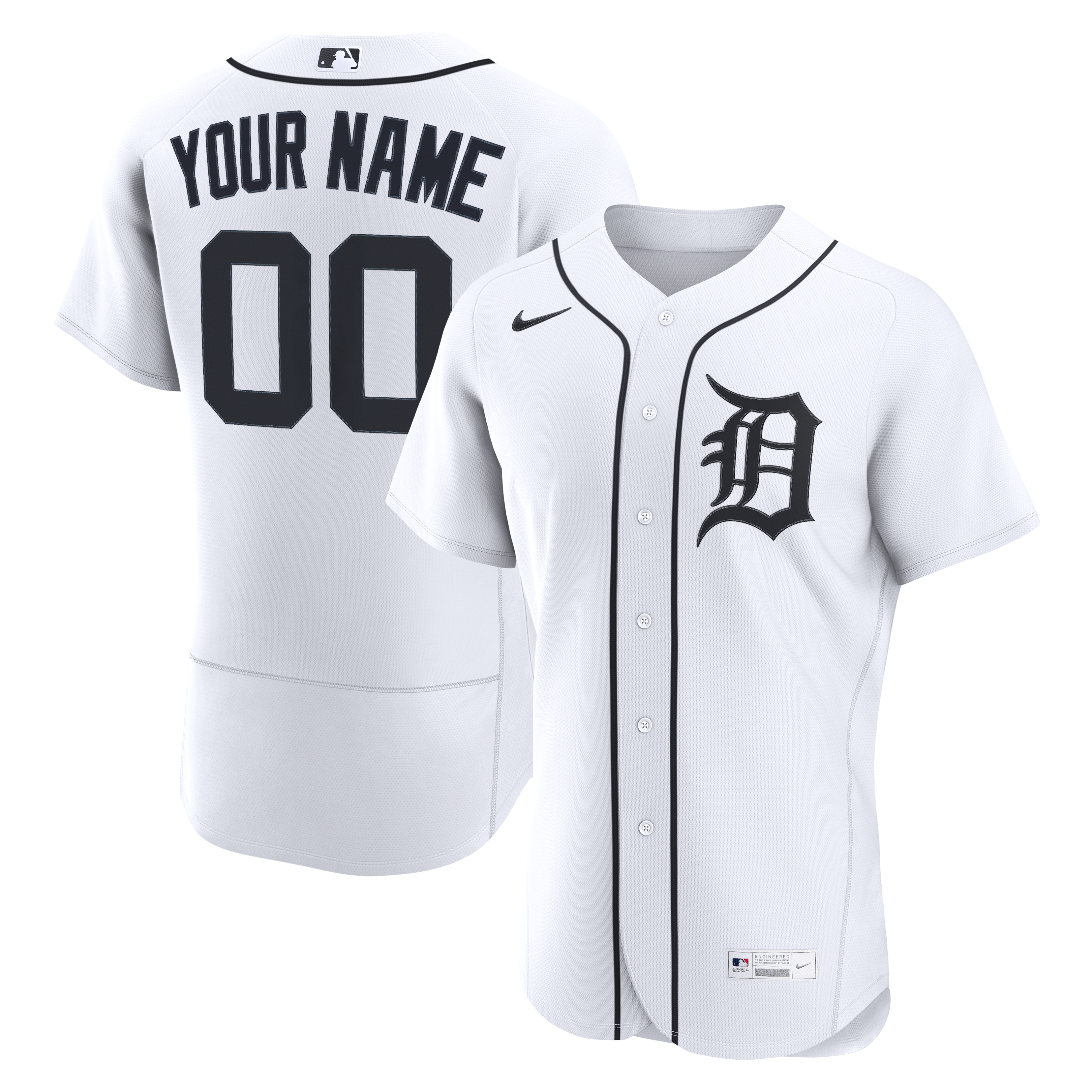 Detroit Tigers Home Custom Jersey - White | Stitched Baseball Jersey TJS1243