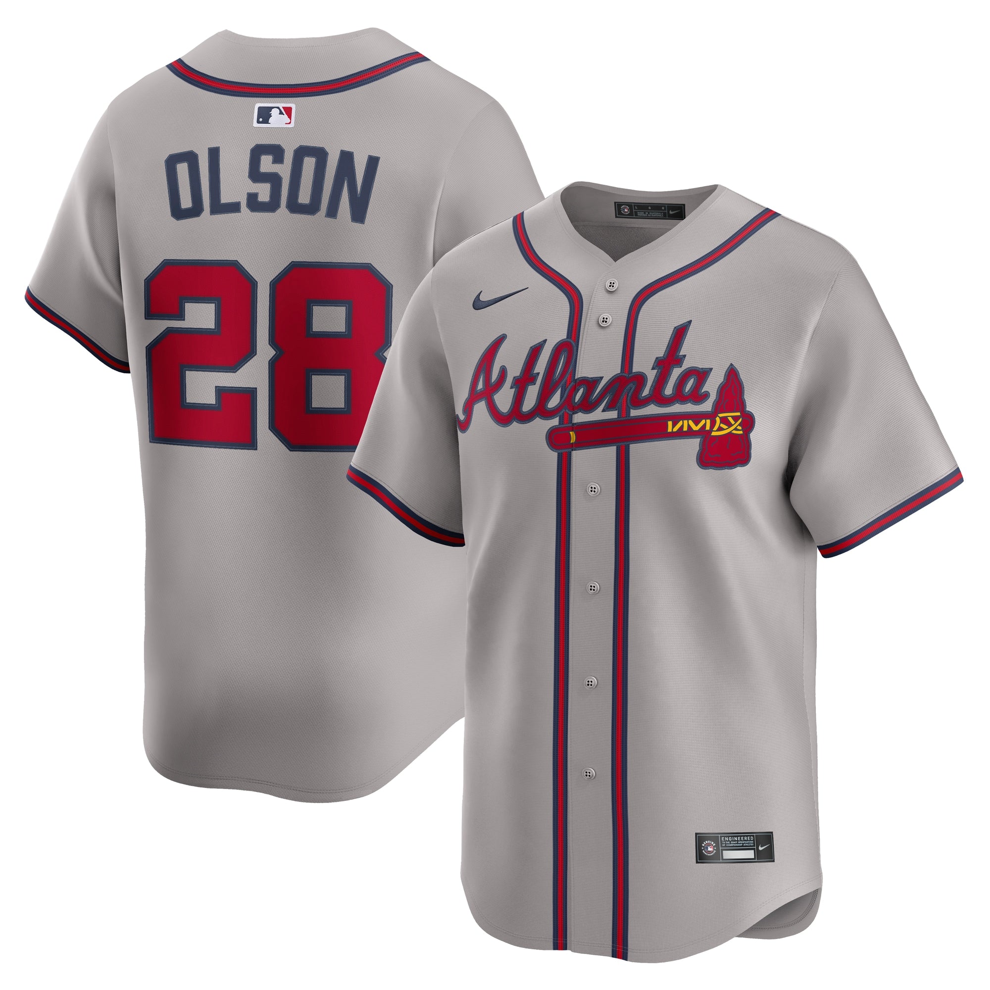 Matt Olson Atlanta Braves Road Limited Player Jersey - Gray | Stitched Baseball Jersey TJS1173