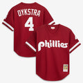 Lenny Dykstra Philadelphia Phillies M & N Batting Practice Jersey - Scarlet | Stitched Baseball Jersey TJS1235