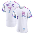 Bobby Witt Jr. Kansas City Royals 2026 City Connect Sponsor Patch Jersey - White | Stitched Baseball Jersey TJS1148
