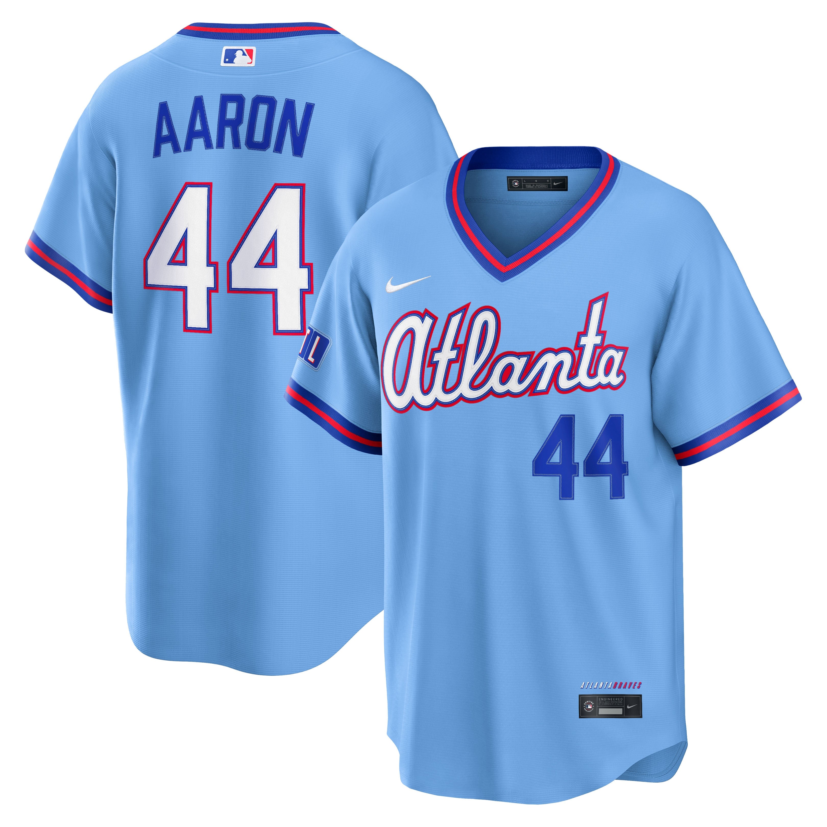 Hank Aaron Atlanta Braves 2026 City Connect Stadium Jersey - Powder Blue | Stitched Baseball Jersey TJS1175