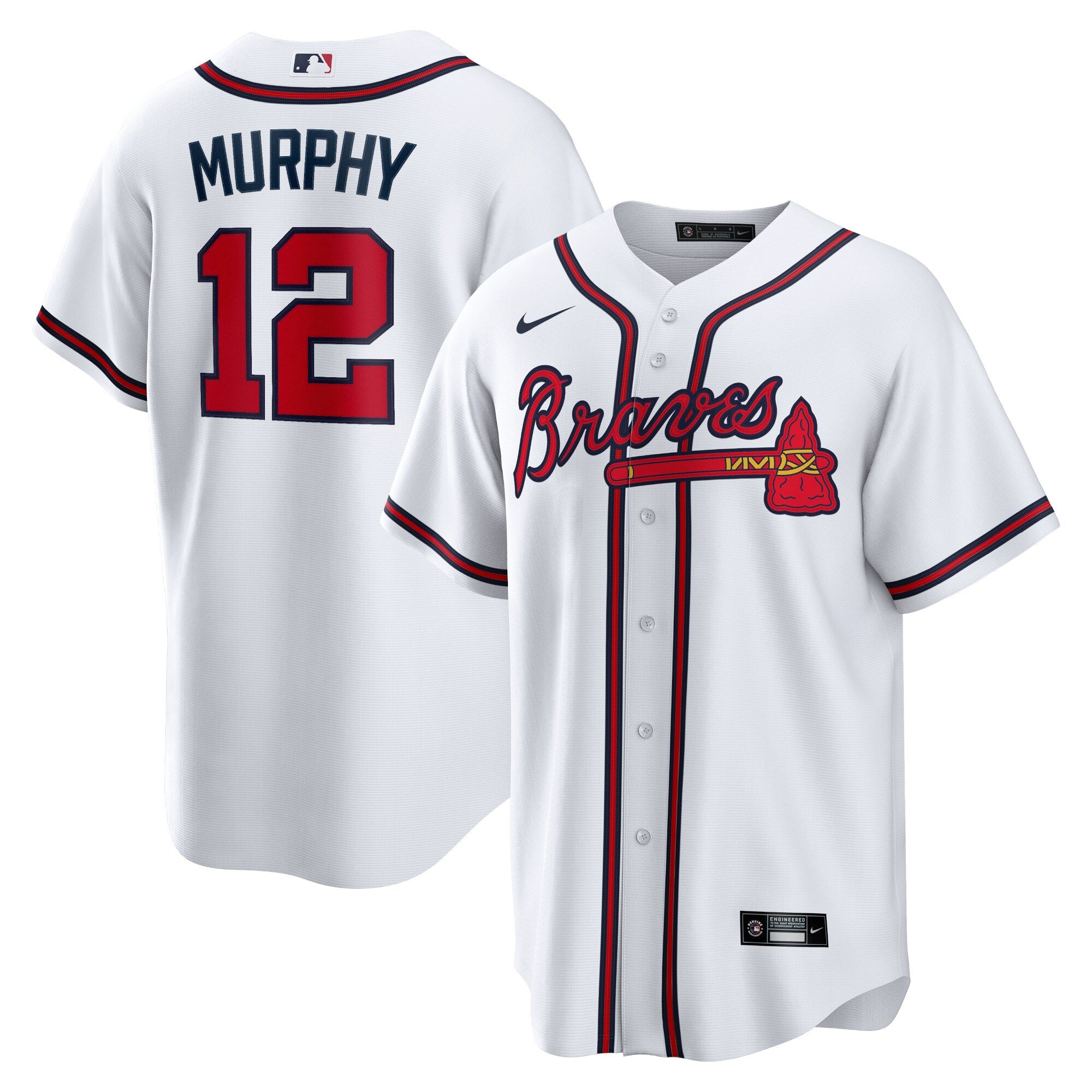 Sean Murphy Atlanta Braves Replica Player Jersey - White | Stitched Baseball Jersey TJS1152