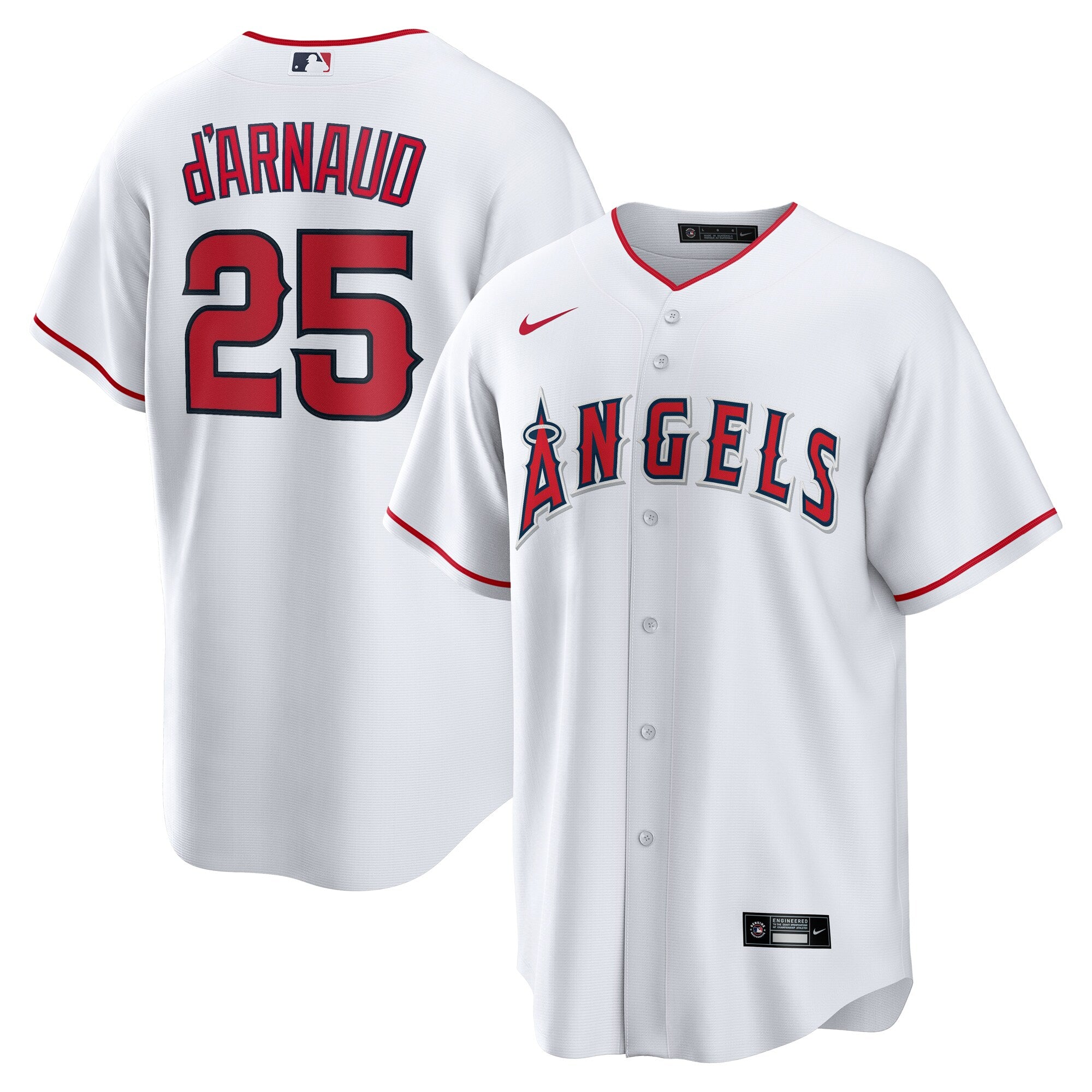 Travis d'Arnaud Los Angeles Angels Home Replica Jersey - White | Stitched Baseball Jersey TJS1249