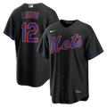 Francisco Lindor New York Mets Alternate Replica Jersey - Black | Stitched Baseball Jersey TJS1138
