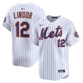 Francisco Lindor New York Mets Home Limited Jersey - White | Stitched Baseball Jersey TJS1255