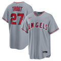 Mike Trout Los Angeles Angels Road Replica Jersey - Gray | Stitched Baseball Jersey TJS1228