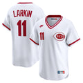 Barry Larkin Cincinnati Reds Throwback Cooperstown Collection Limited Jersey - White | Stitched Baseball Jersey TJS1233