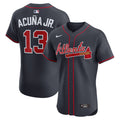Ronald Acu�a Jr. Atlanta Braves Alternate Elite Jersey - Navy | Stitched Baseball Jersey TJS1250