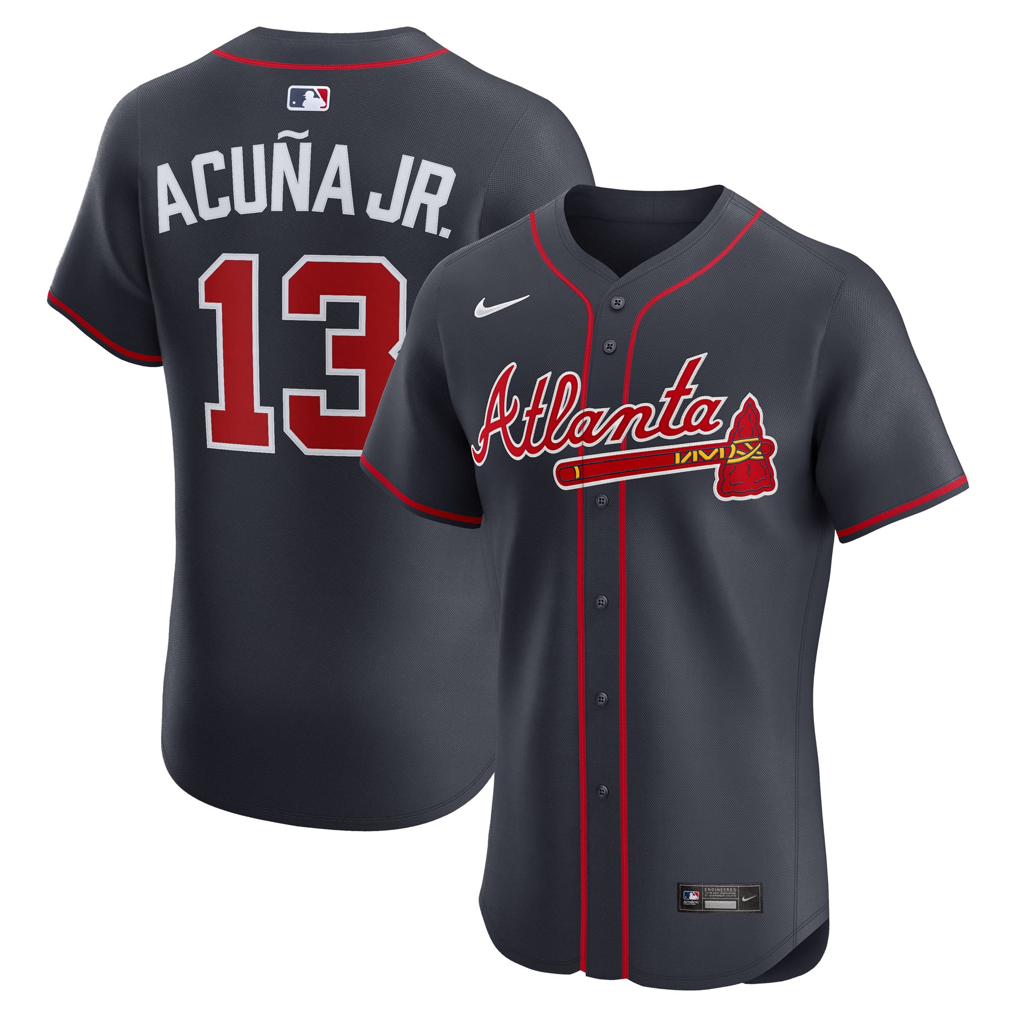 Ronald Acu�a Jr. Atlanta Braves Alternate Elite Jersey - Navy | Stitched Baseball Jersey TJS1250