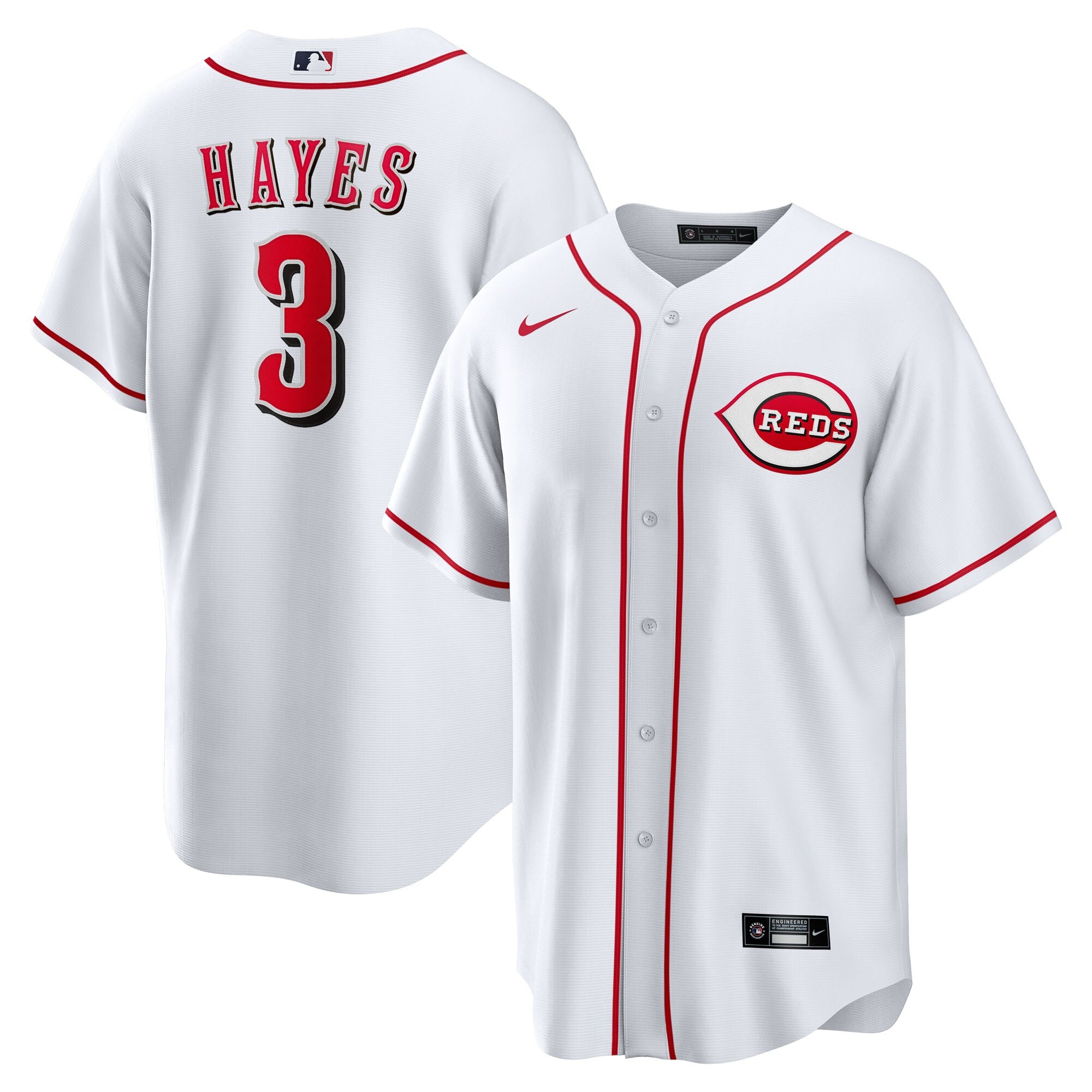 Ke'Bryan Hayes Cincinnati Reds Home Replica Jersey - White | Stitched Baseball Jersey TJS1120