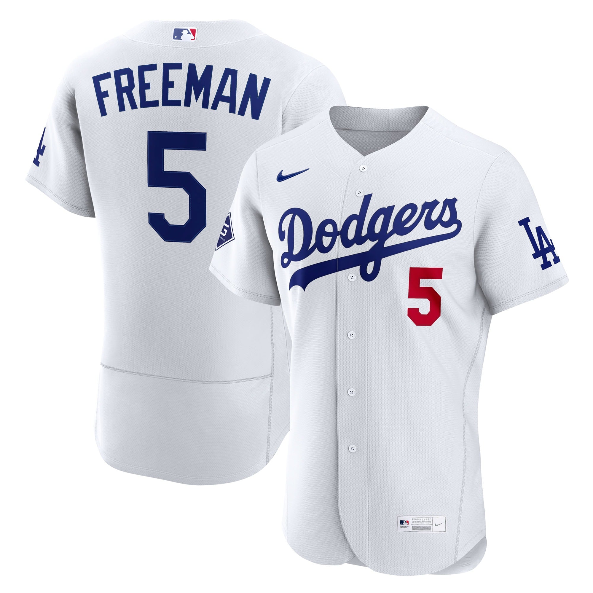Freddie Freeman Los Angeles Dodgers Home Sponsor Patch Jersey - White | Stitched Baseball Jersey TJS1575
