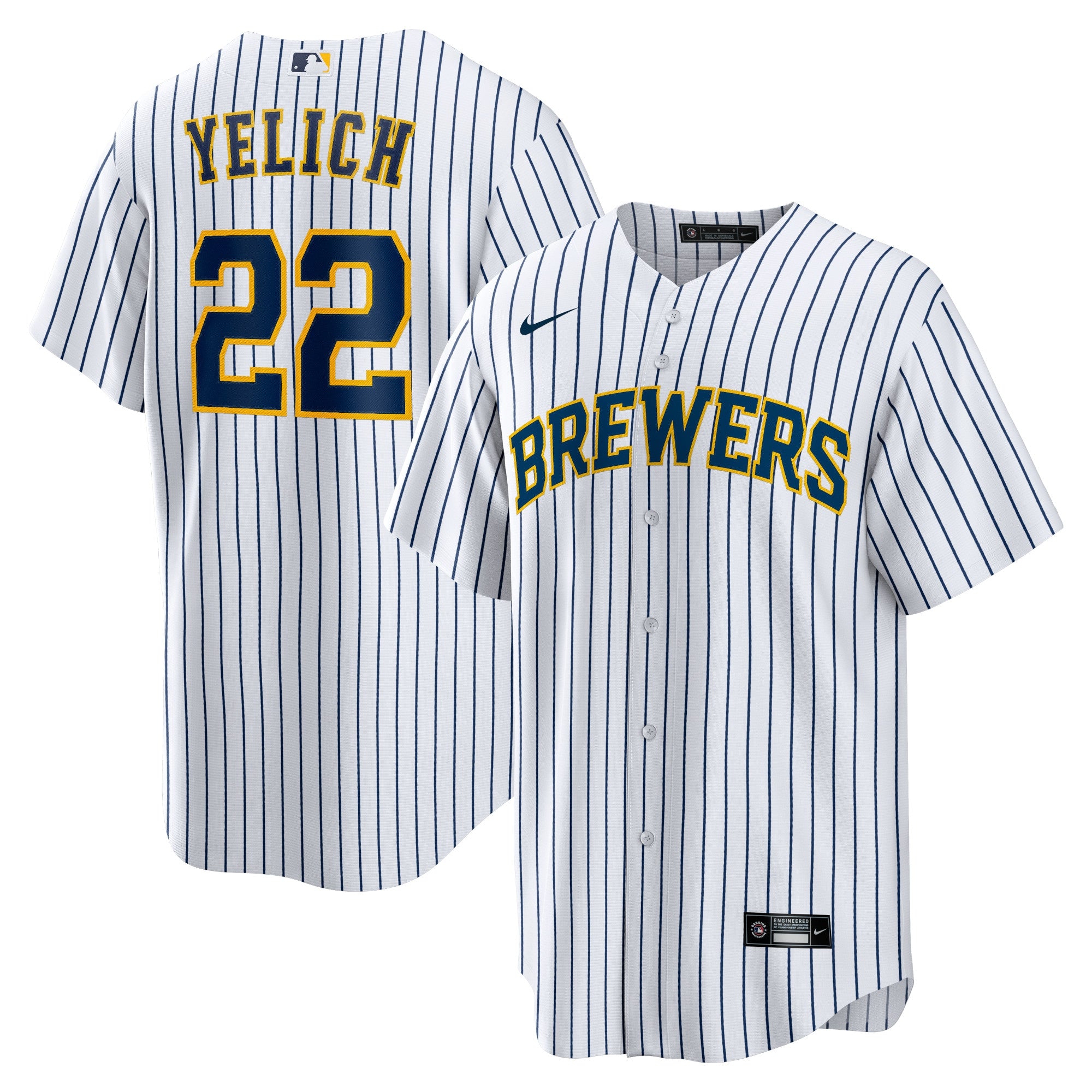 Christian Yelich Milwaukee Brewers Alternate Replica Player Jersey - White | Stitched Baseball Jersey TJS1320