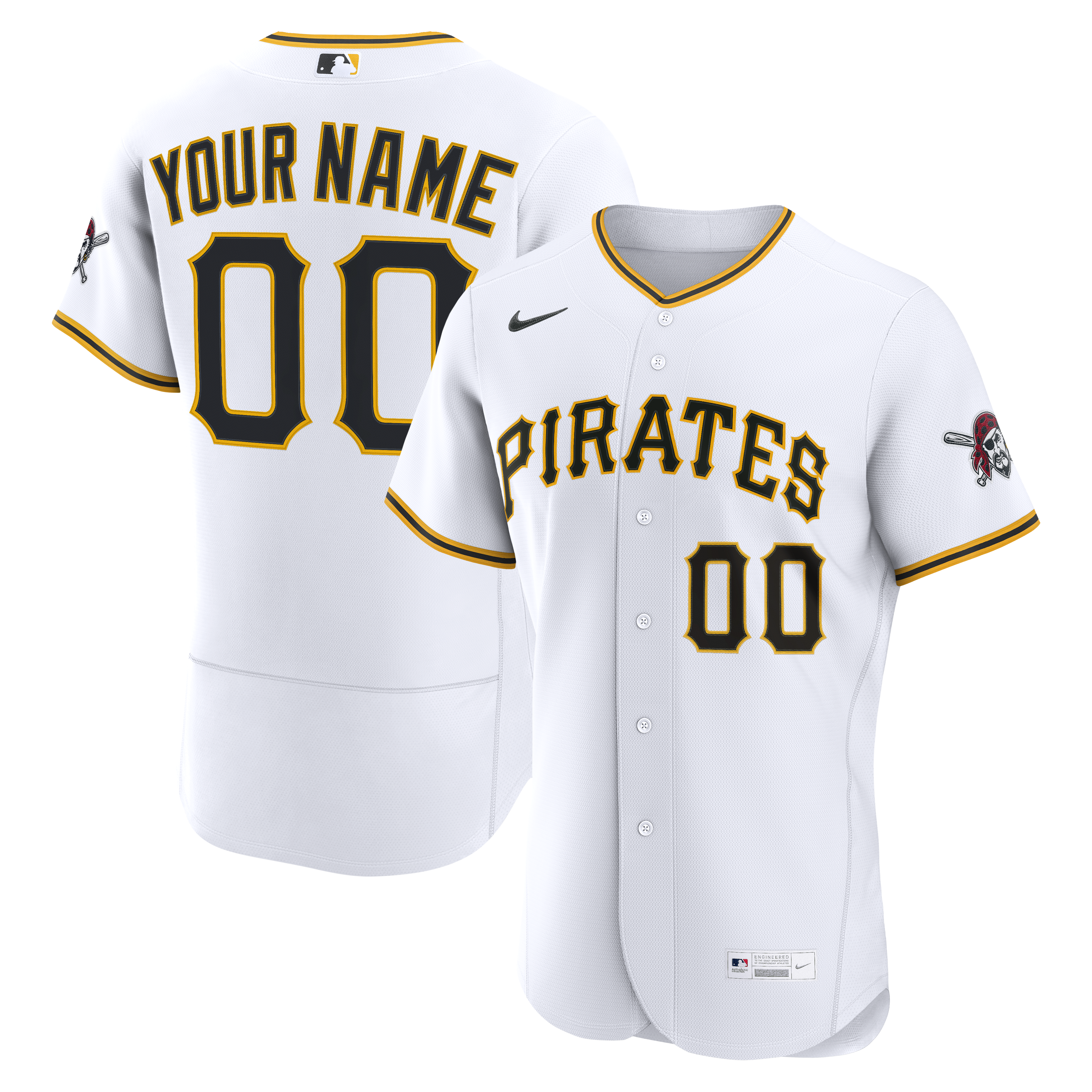 Pittsburgh Pirates Home Custom Jersey - White | Stitched Baseball Jersey TJS1499