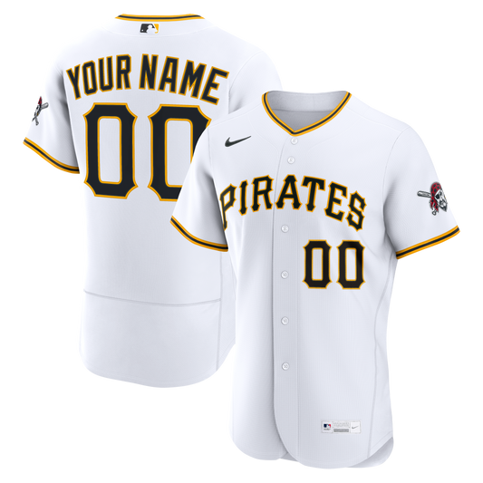 Pittsburgh Pirates Home Custom Jersey - White | Stitched Baseball Jersey TJS1499