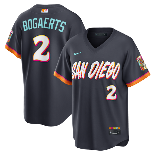 Xander Bogaerts San Diego Padres 2026 City Connect Stadium Jersey - Obsidian | Stitched Baseball Jersey TJS1566