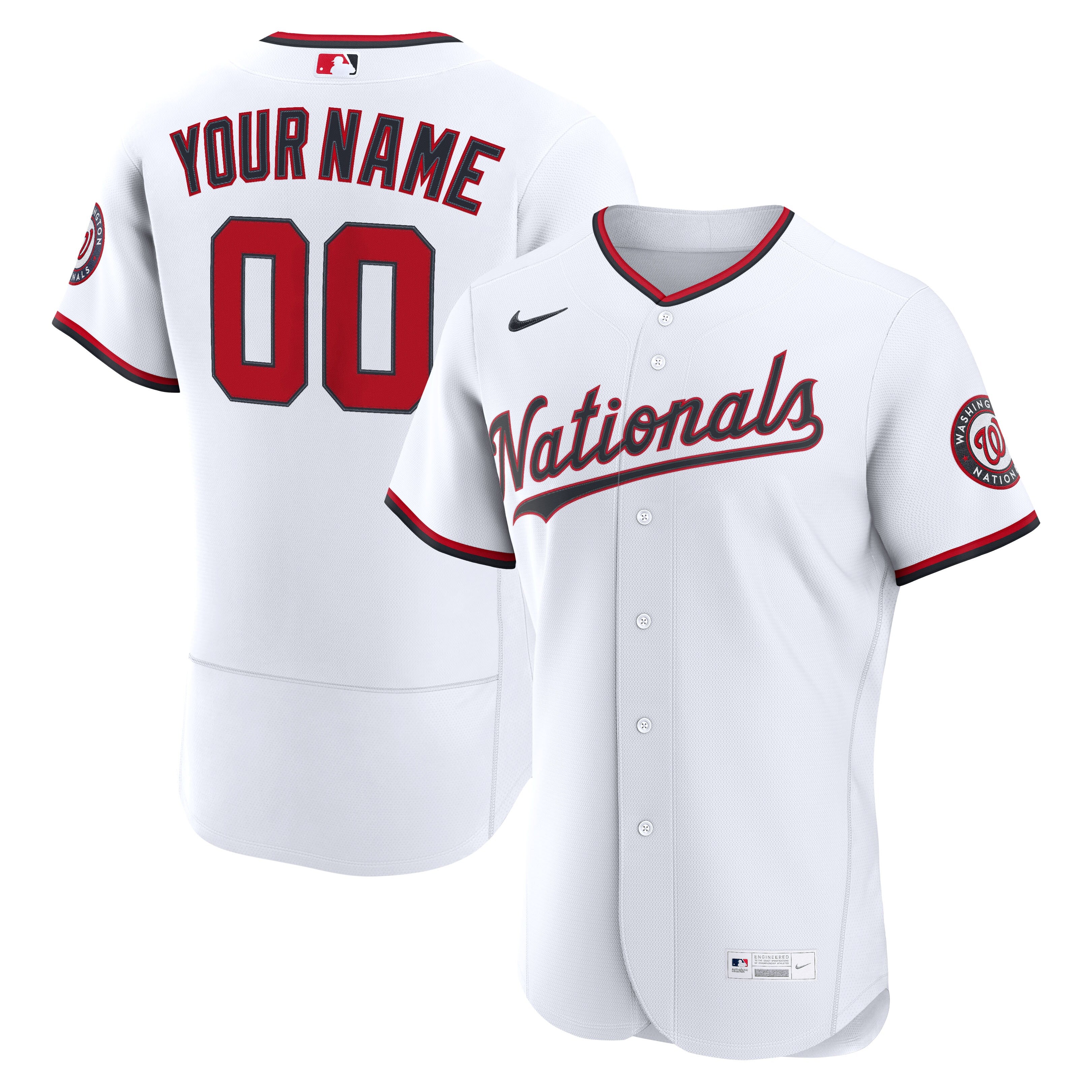 Washington Nationals Home Custom Jersey - White | Stitched Baseball Jersey TJS1491