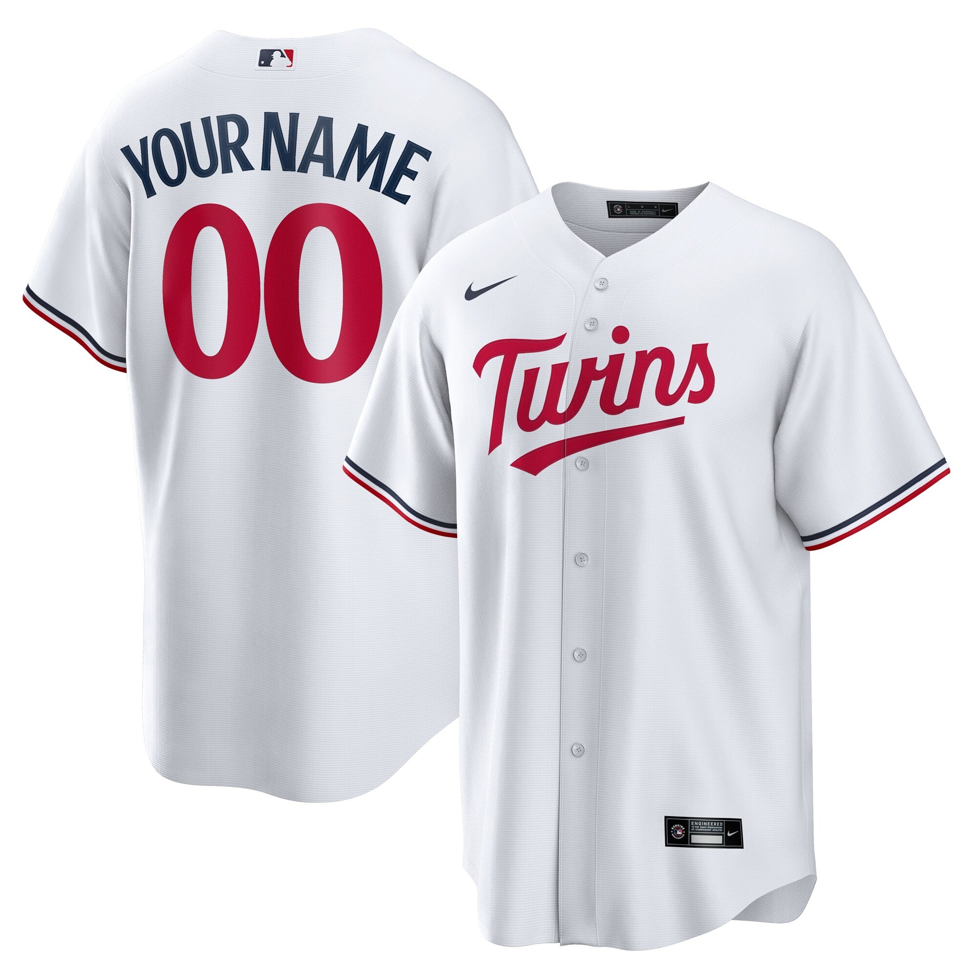 Minnesota Twins Home Replica Custom Jersey - White | Stitched Baseball Jersey TJS1599