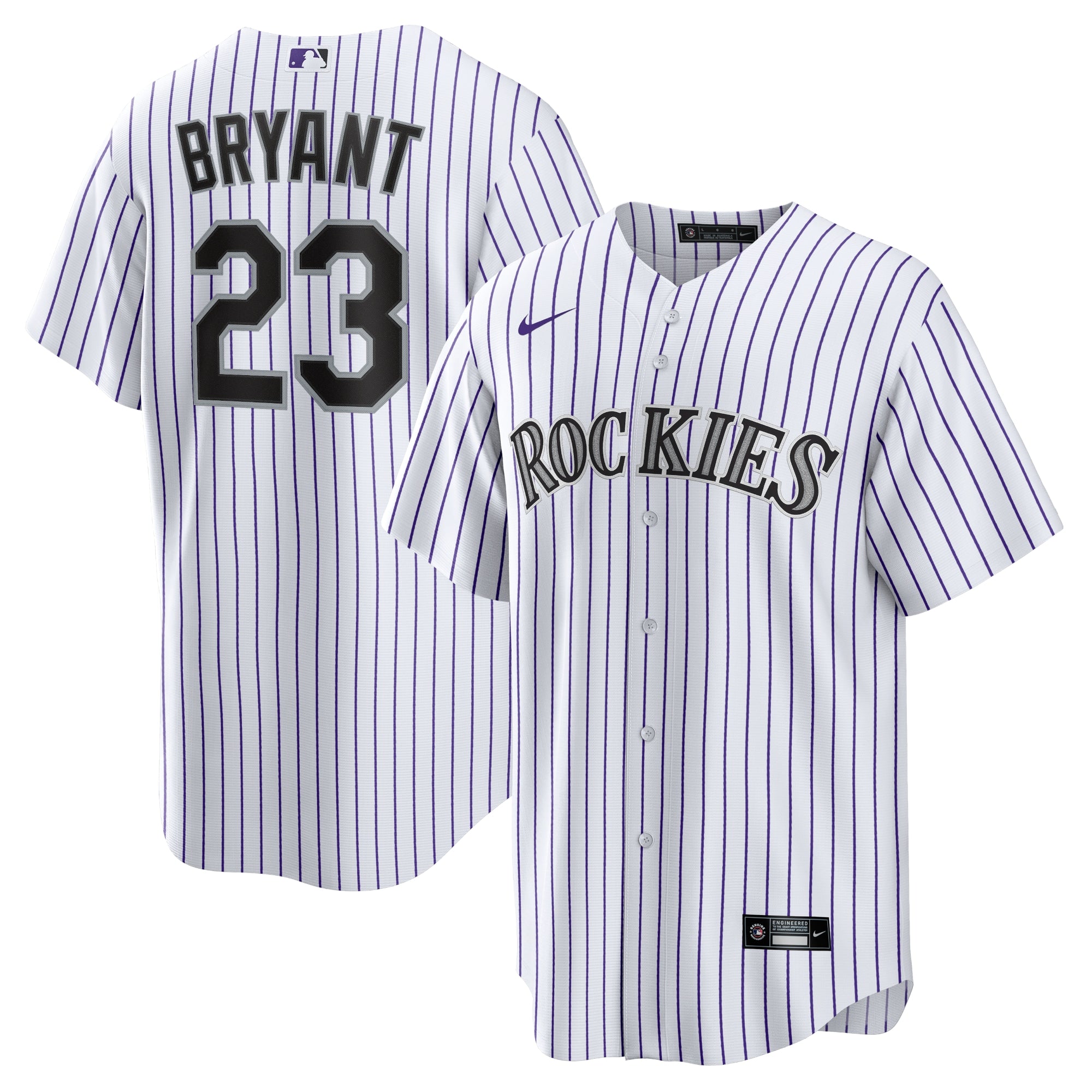 Kris Bryant Colorado Rockies Replica Player Jersey - White/Purple | Stitched Baseball Jersey TJS1540