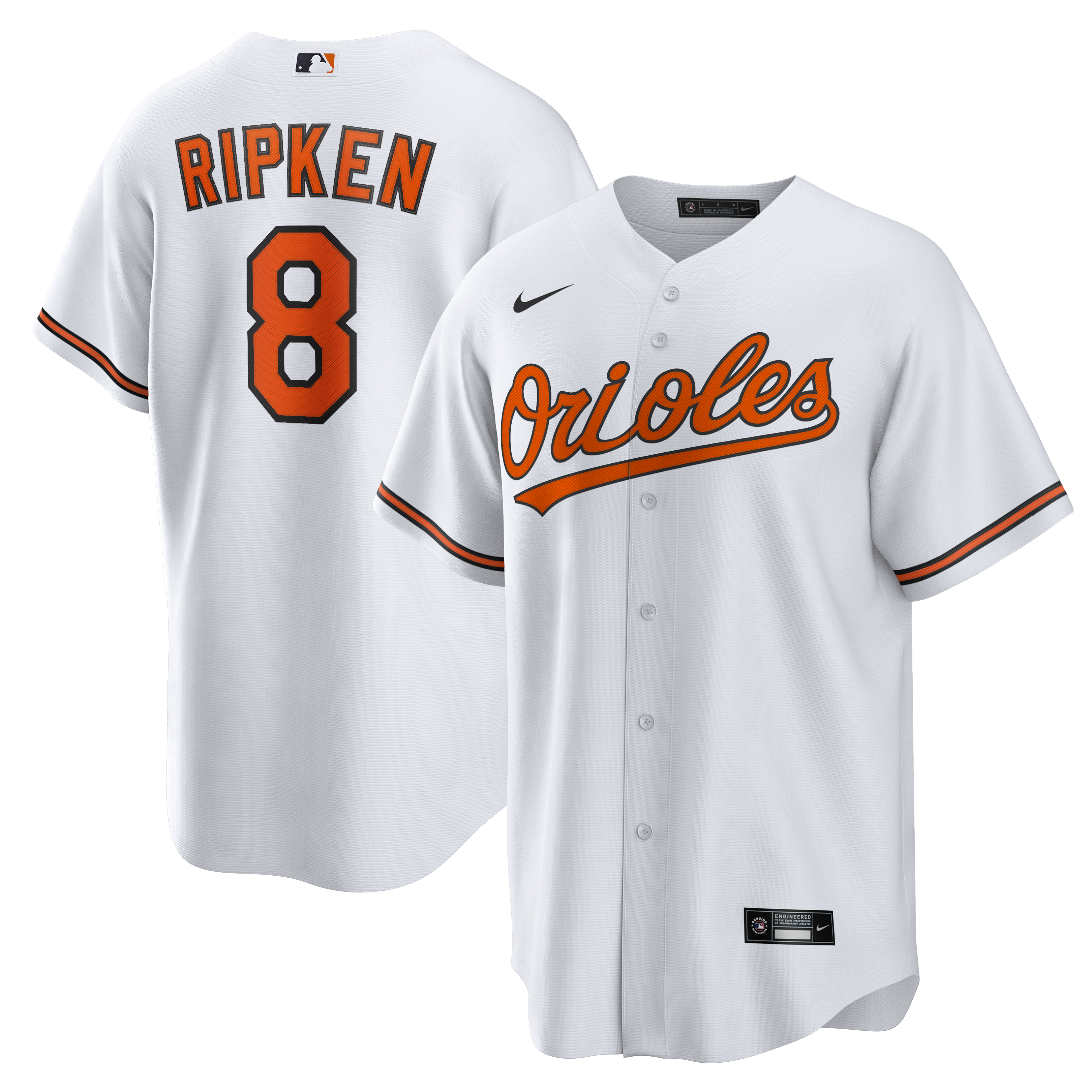 Cal Ripken Jr. Baltimore Orioles Home Retired Player Replica Jersey - White | Stitched Baseball Jersey TJS1503