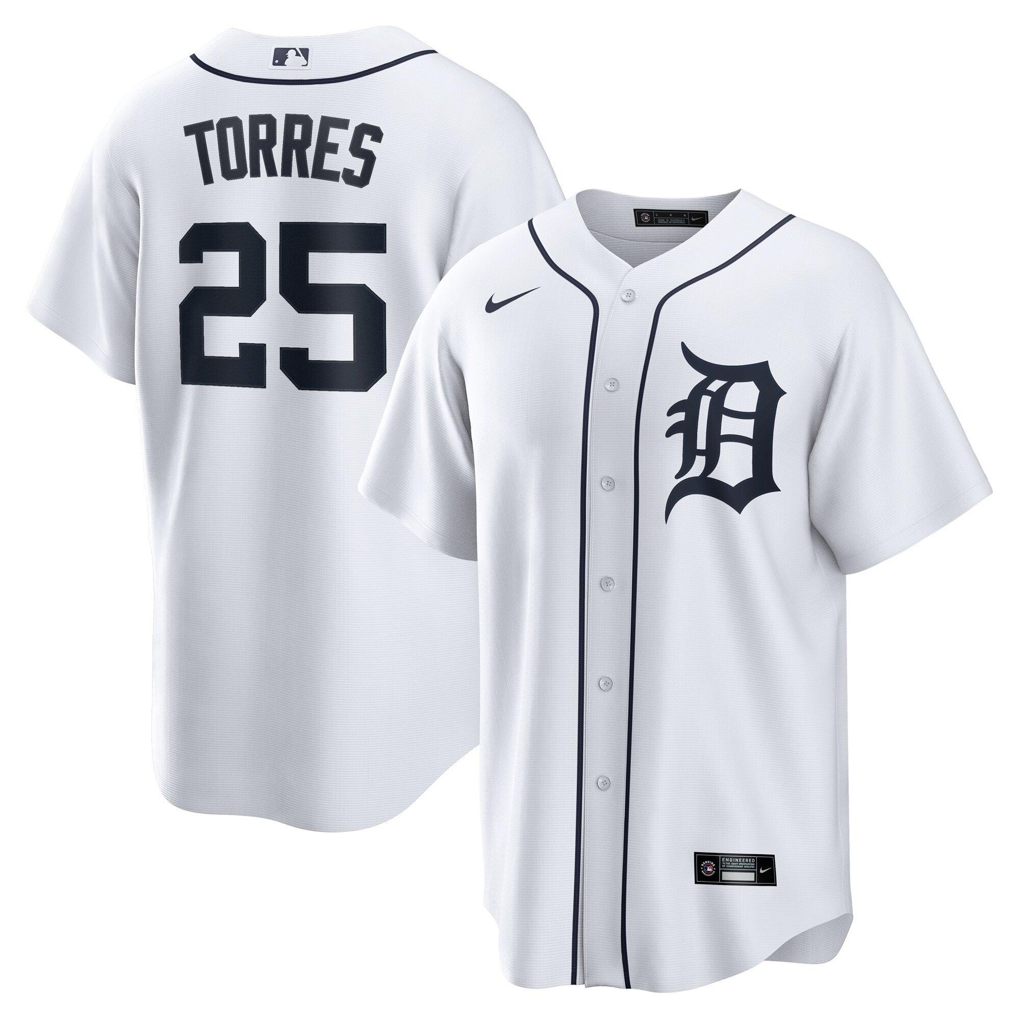 Gleyber Torres Detroit Tigers Home Replica Jersey - White | Stitched Baseball Jersey TJS1374