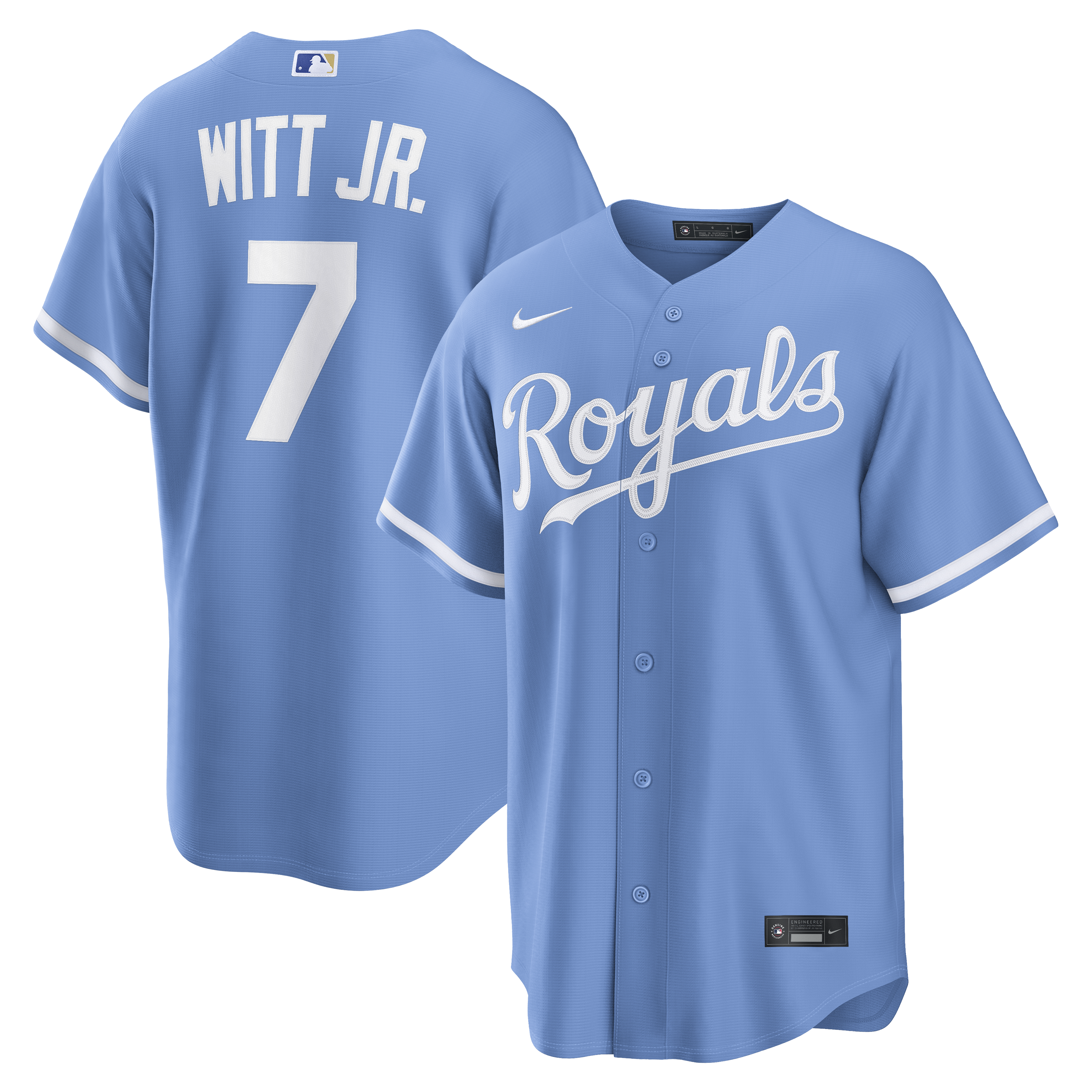 Bobby Witt Jr. Kansas City Royals Alternate Replica Jersey - Light Blue | Stitched Baseball Jersey TJS1407