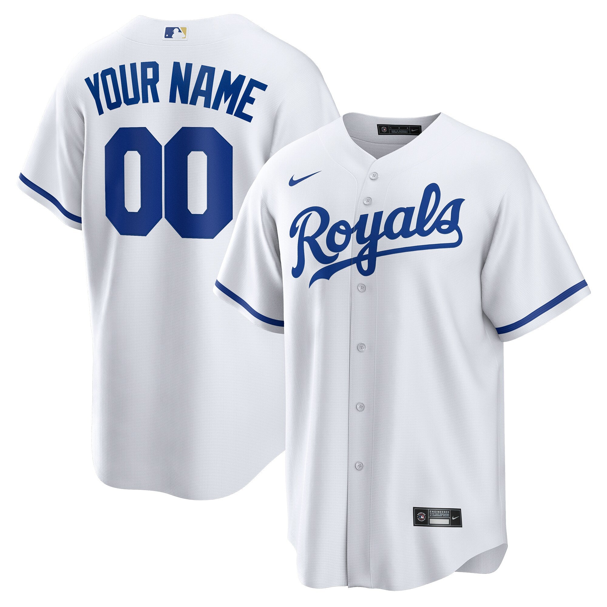 Kansas City Royals Replica Custom Jersey - White | Stitched Baseball Jersey TJS1476