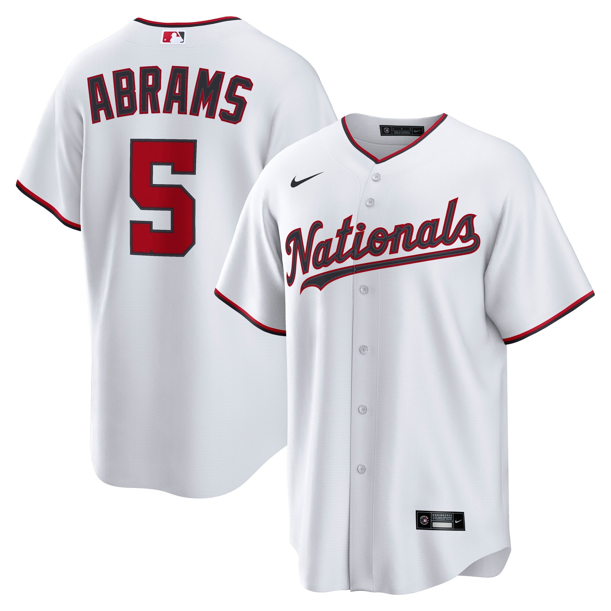 CJ Abrams Washington Nationals Home Replica Jersey - White | Stitched Baseball Jersey TJS1337