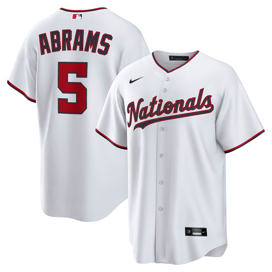 CJ Abrams Washington Nationals Home Replica Jersey - White | Stitched Baseball Jersey TJS1337