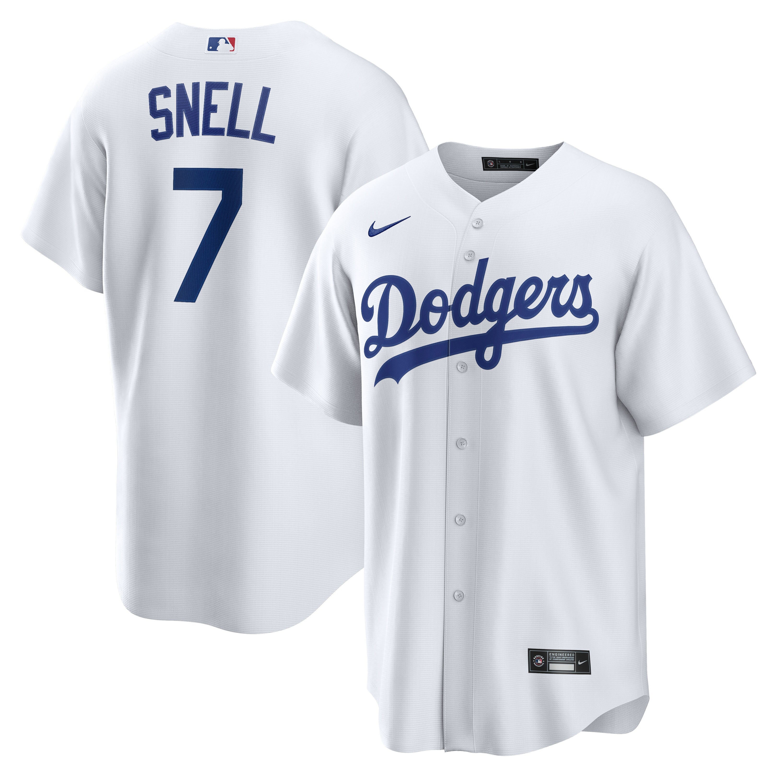 Blake Snell Los Angeles Dodgers Home Replica Jersey - White | Stitched Baseball Jersey TJS1422