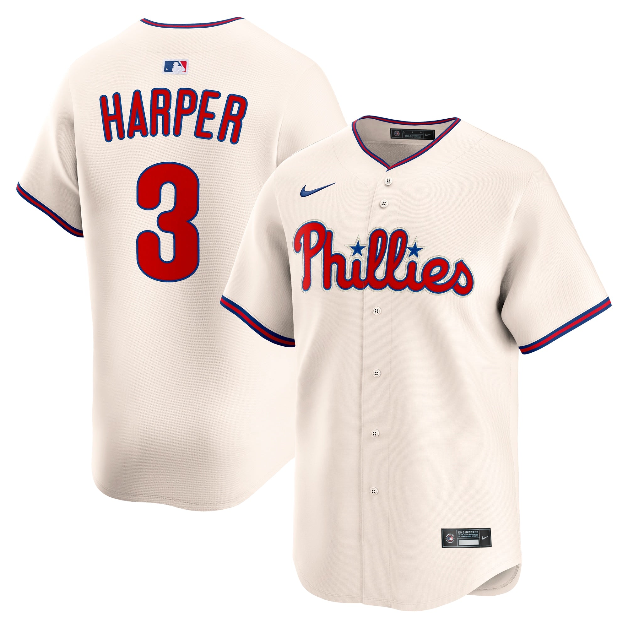 Bryce Harper Philadelphia Phillies Alternate Limited Jersey - Cream | Stitched Baseball Jersey TJS1481