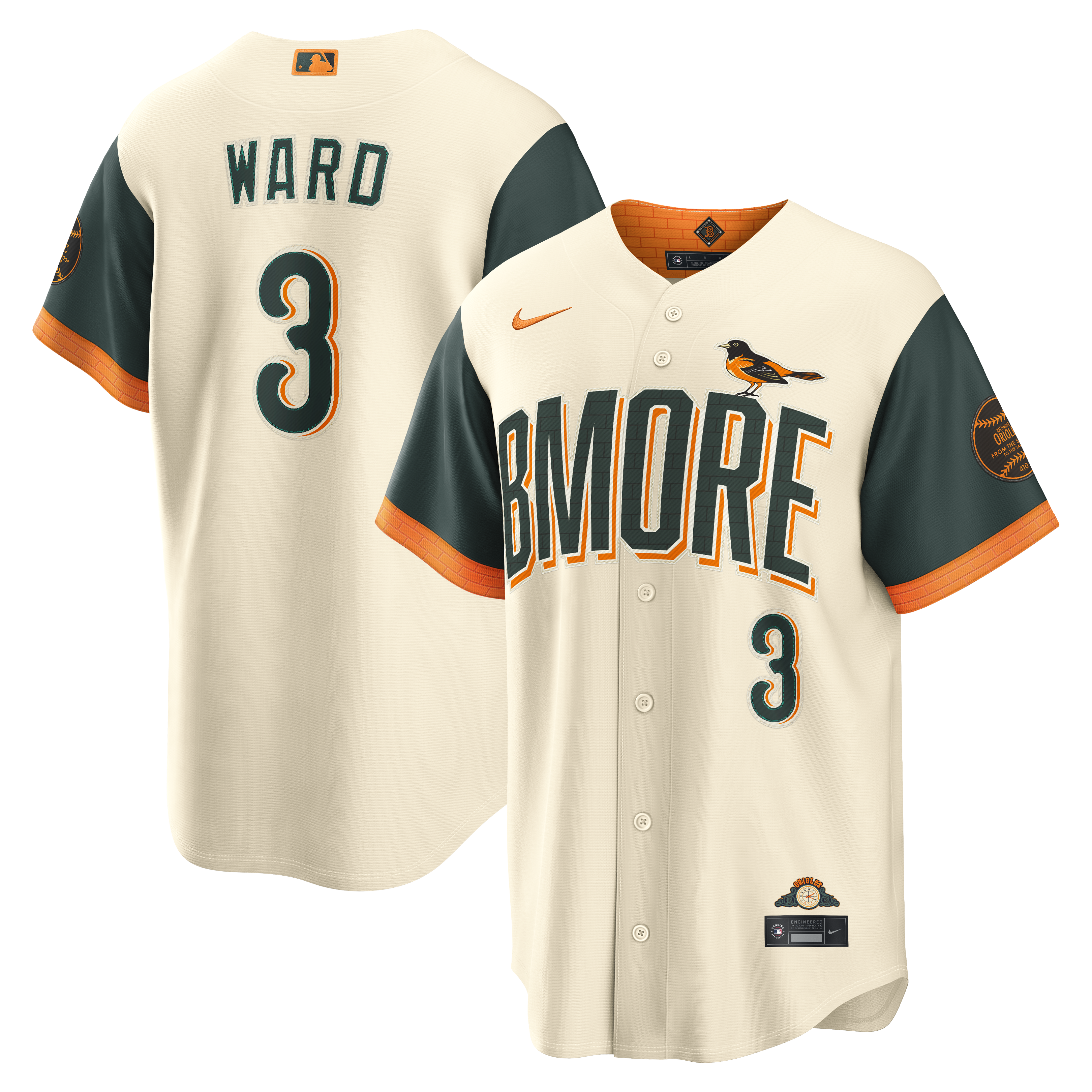 Taylor Ward Baltimore Orioles 2026 City Connect Stadium Jersey - Cream | Stitched Baseball Jersey TJS1451