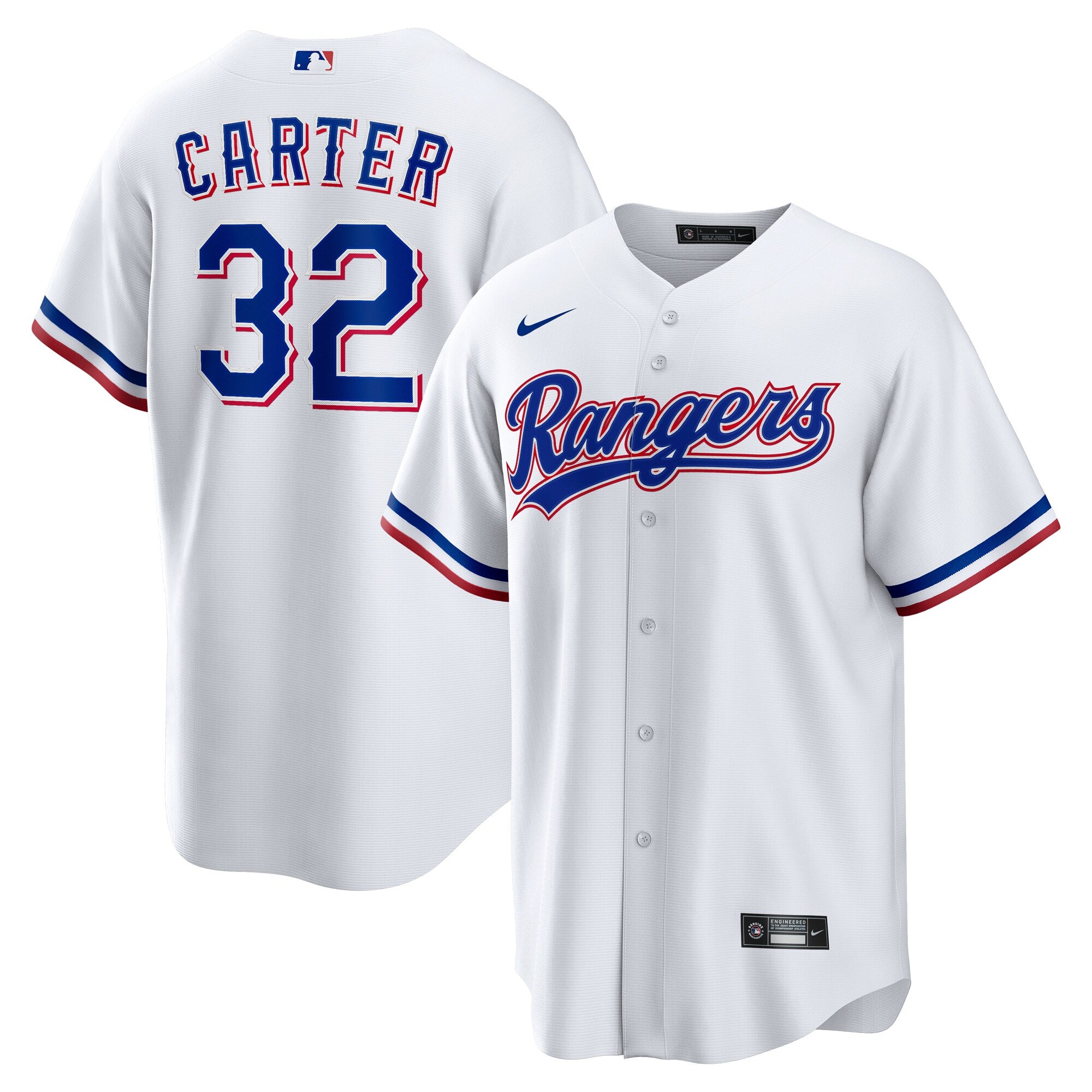 Evan Carter Texas Rangers Home Replica Jersey - White | Stitched Baseball Jersey TJS1478